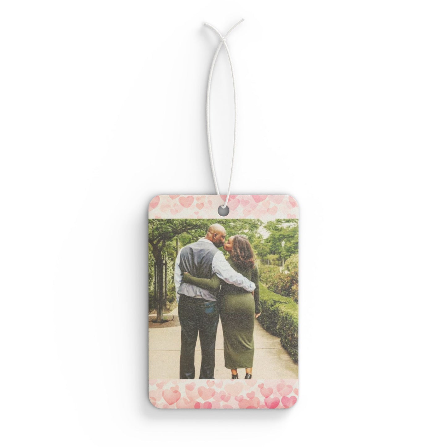 Personalized Car Air Freshener, Three Scents: Pine, New Car and Black Ice, Choose Photo and Background Colors