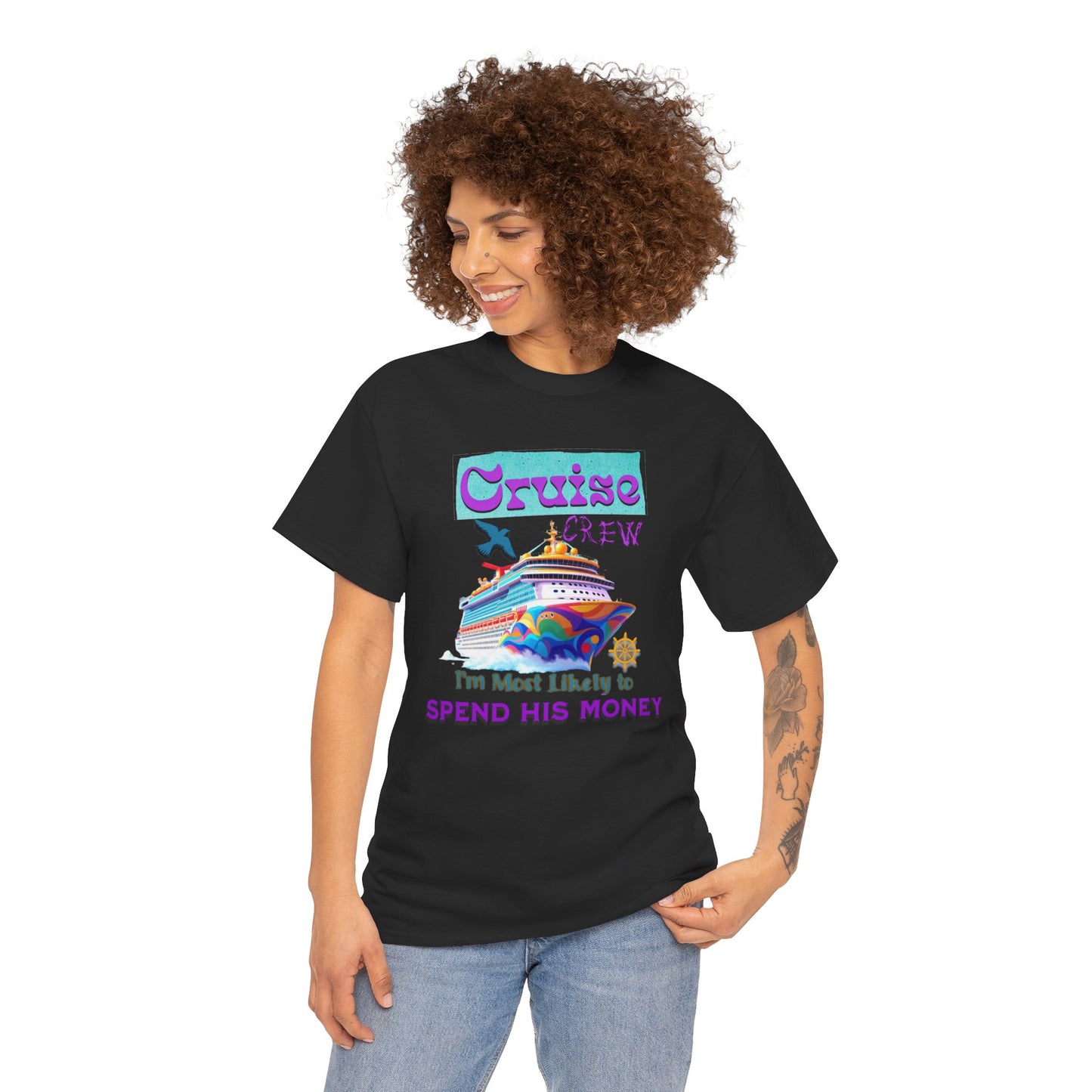 Funny Cruise Crew Tee, Vacation T-Shirt, Gift for Cruise Lovers, Vacation Humor Apparel, Travel Enthusiast Shirt, Spend His Money Tee