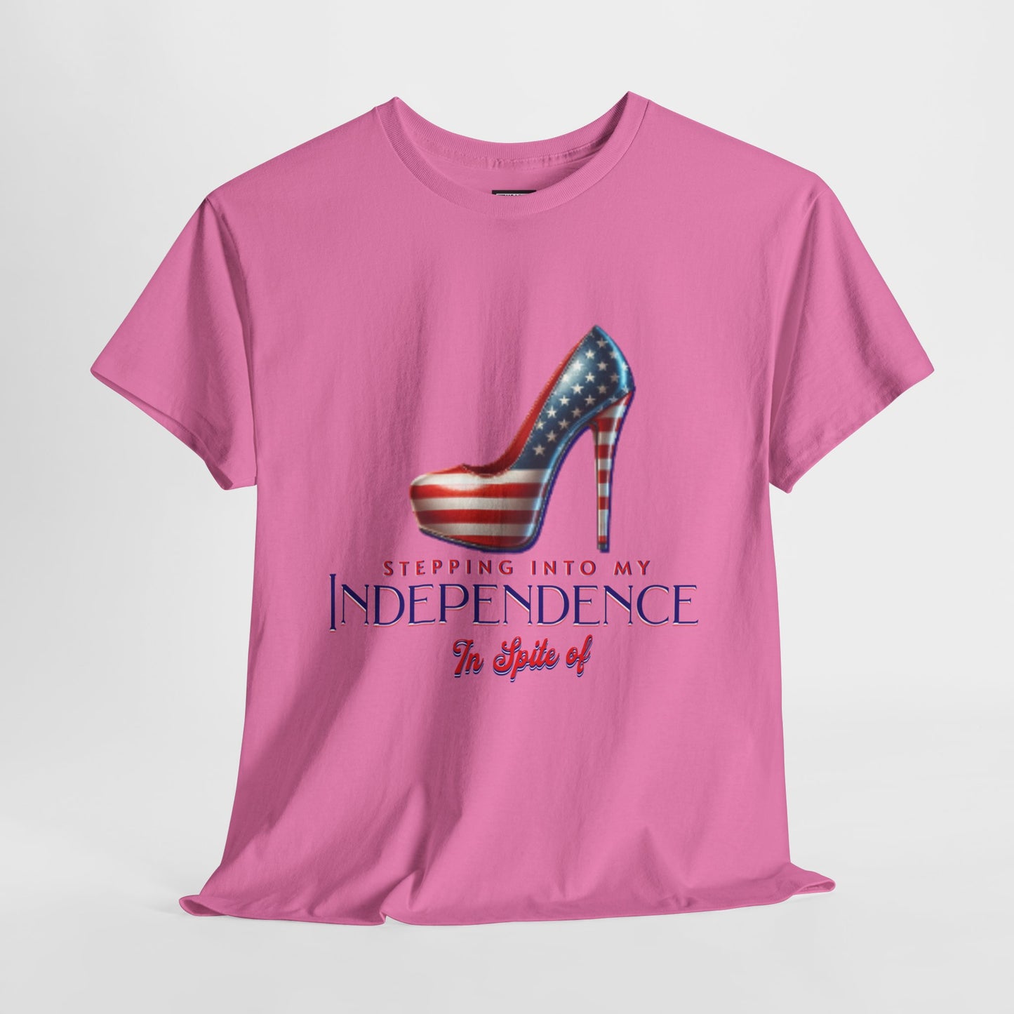Independence Celebration Tee, Cute Women Heavy Cotton T-Shirt, Patriotic 4th of July Shirt, Cute Flag Gift for Her, Summer Style