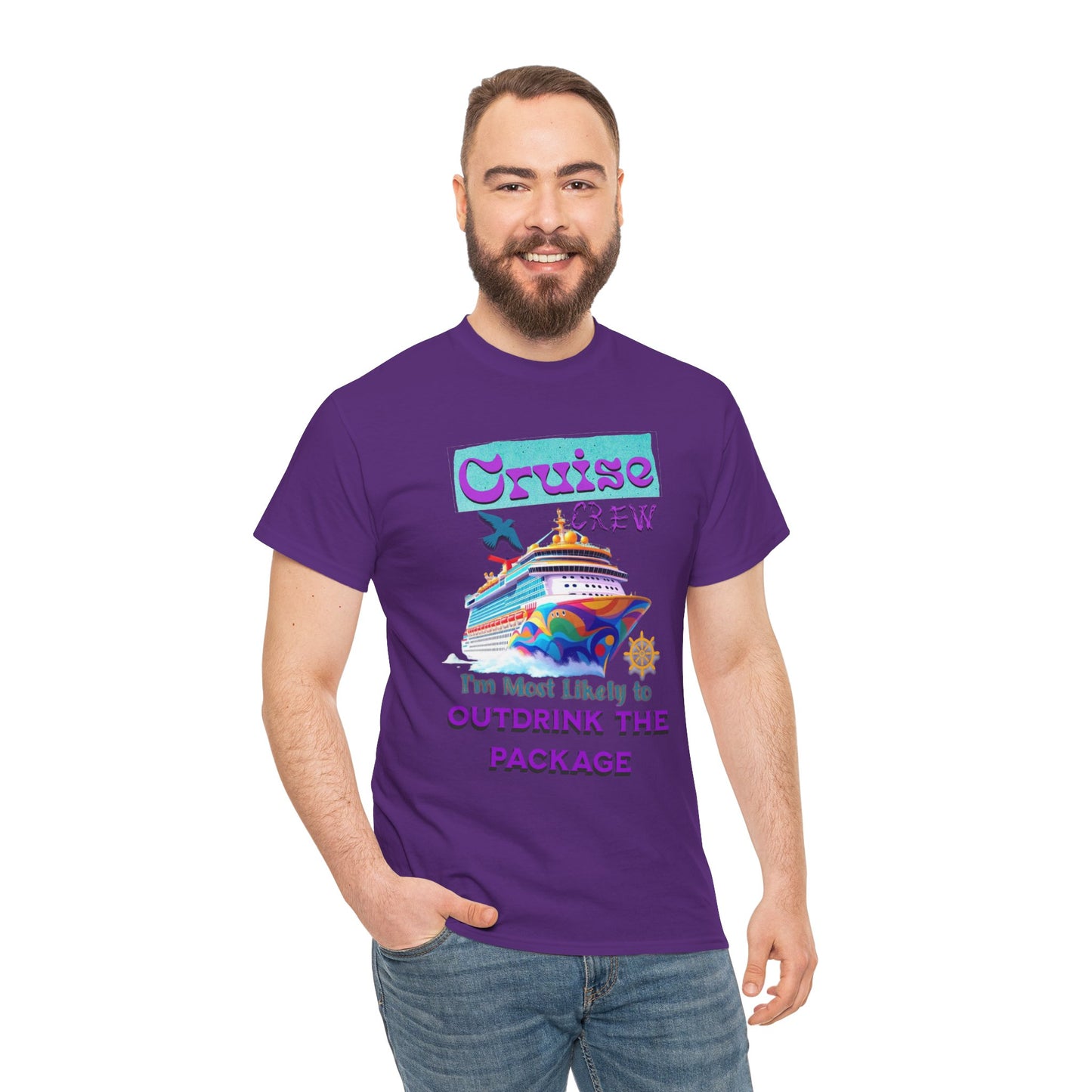 Cruise Crew Outdrink Package Tee | Fun Vacation T-Shirt | Perfect for Summer, Group Trips, Gifts, Drink Package T-Shirt for Cruise