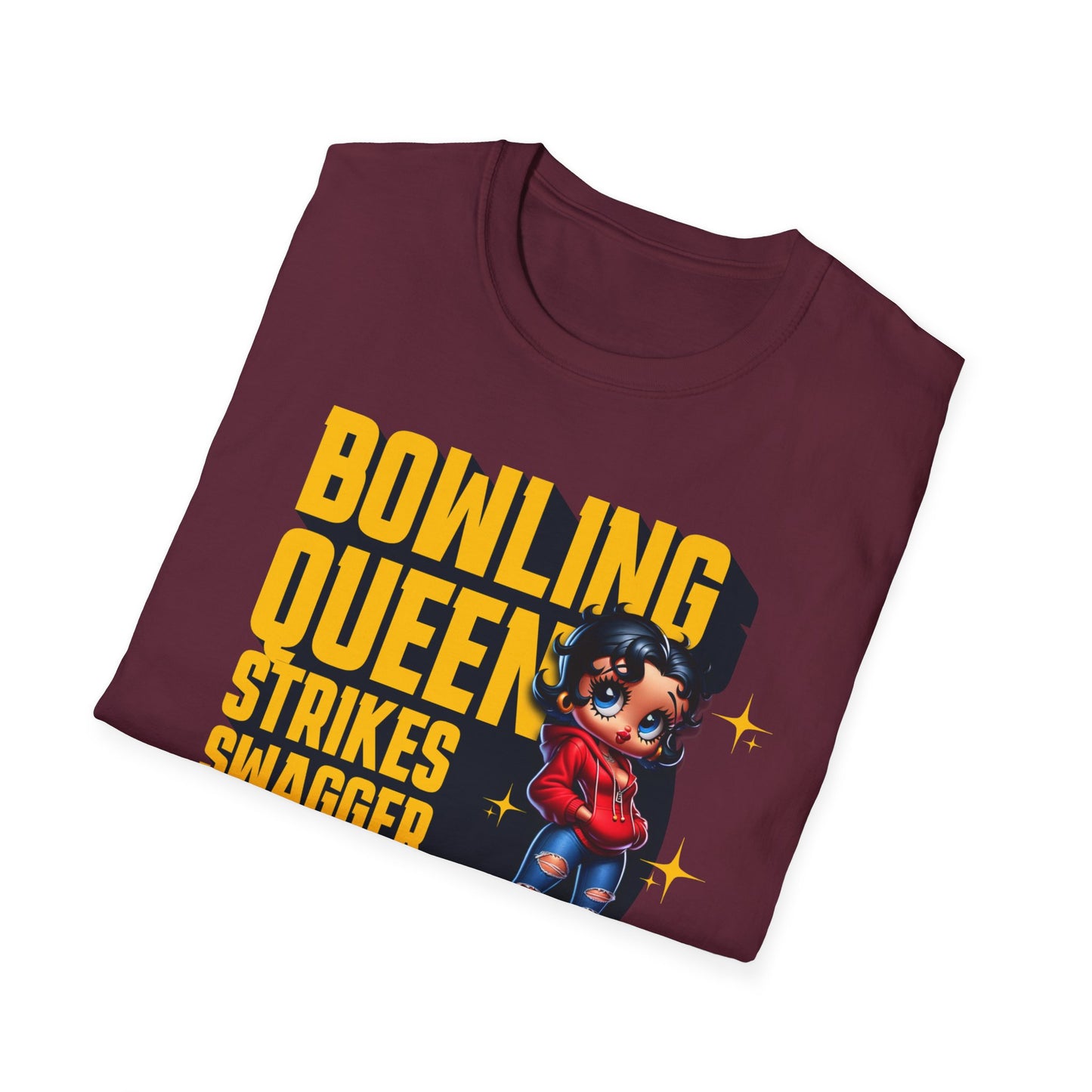 Betty Boop the Bowling Queen T-Shirt, Cute Betty Boop Shirt, Perfect Gift for a Bowler, Strikes Swagger & Beer