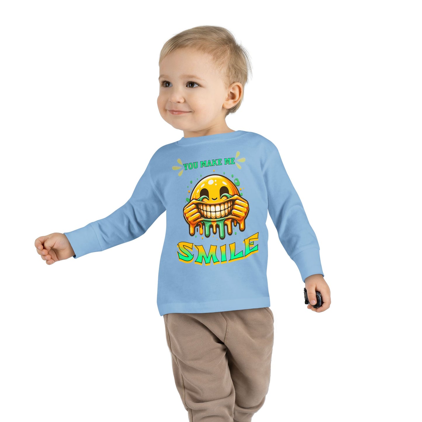 You Make Me Smile Toddler Long Sleeve Tee, Cute Kids T-Shirt, Joyful Nursery Clothing, Gift for Toddlers, Fall Fashion T-Shirts