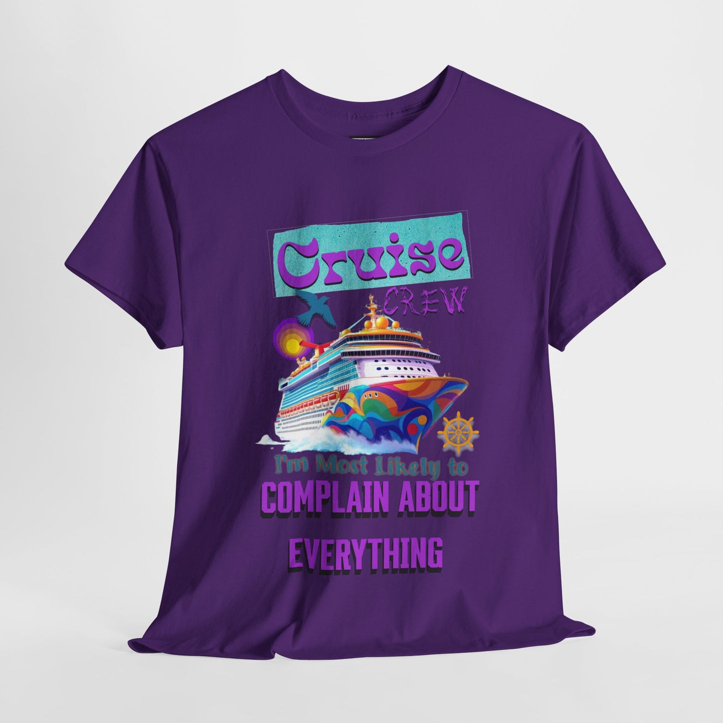 Cruise Crew Unisex Heavy Cotton Tee - Fun Travel T-Shirt for Vacations, Family Cruises, Summer Adventures, Gift for Cruise Travelers,