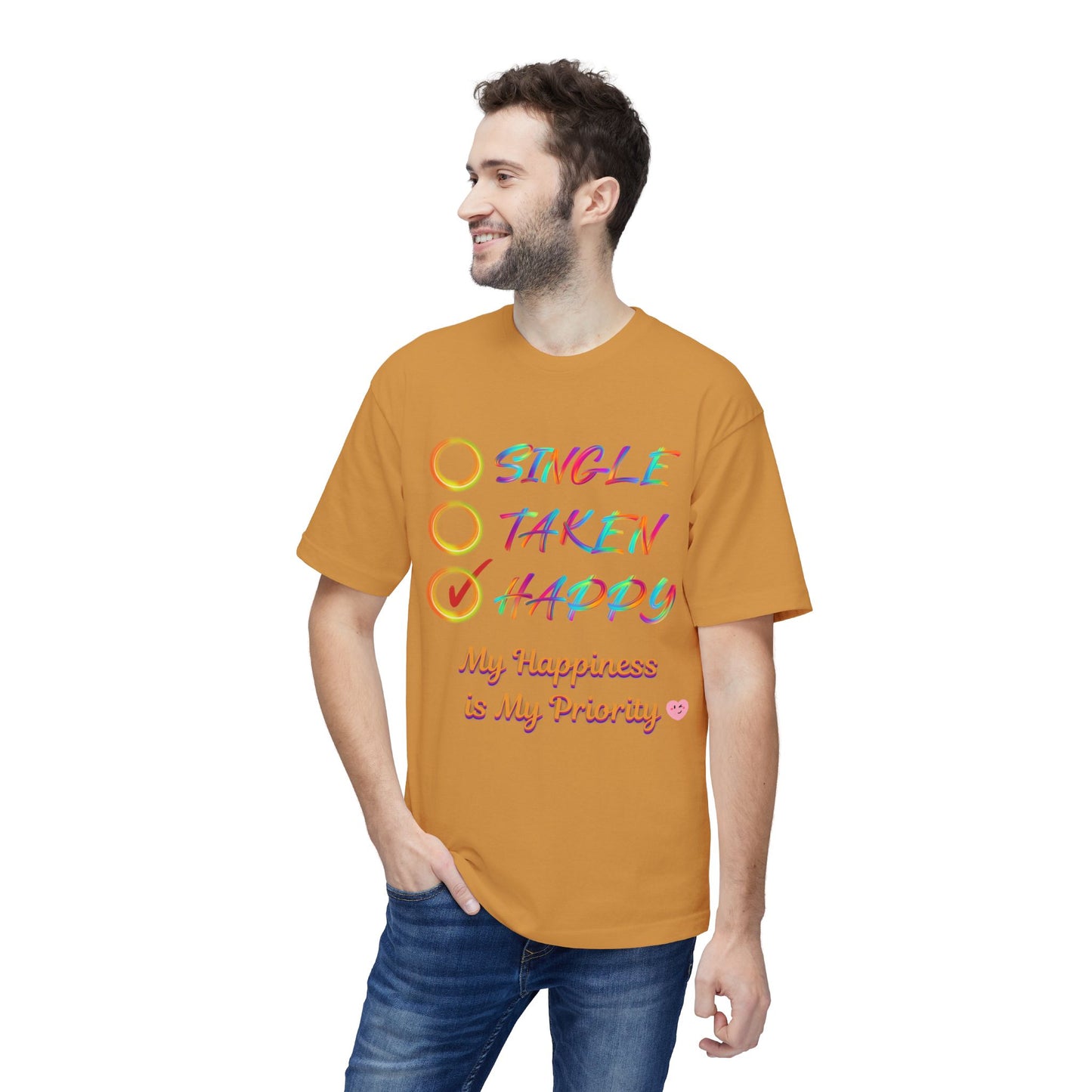 My Happiness is My Priority, Unisex Midweight T-shirt, Valentine to Myself T-Shirt, Valentine T-Shirt, Self-Love T-Shirts, Taken, Single Happy