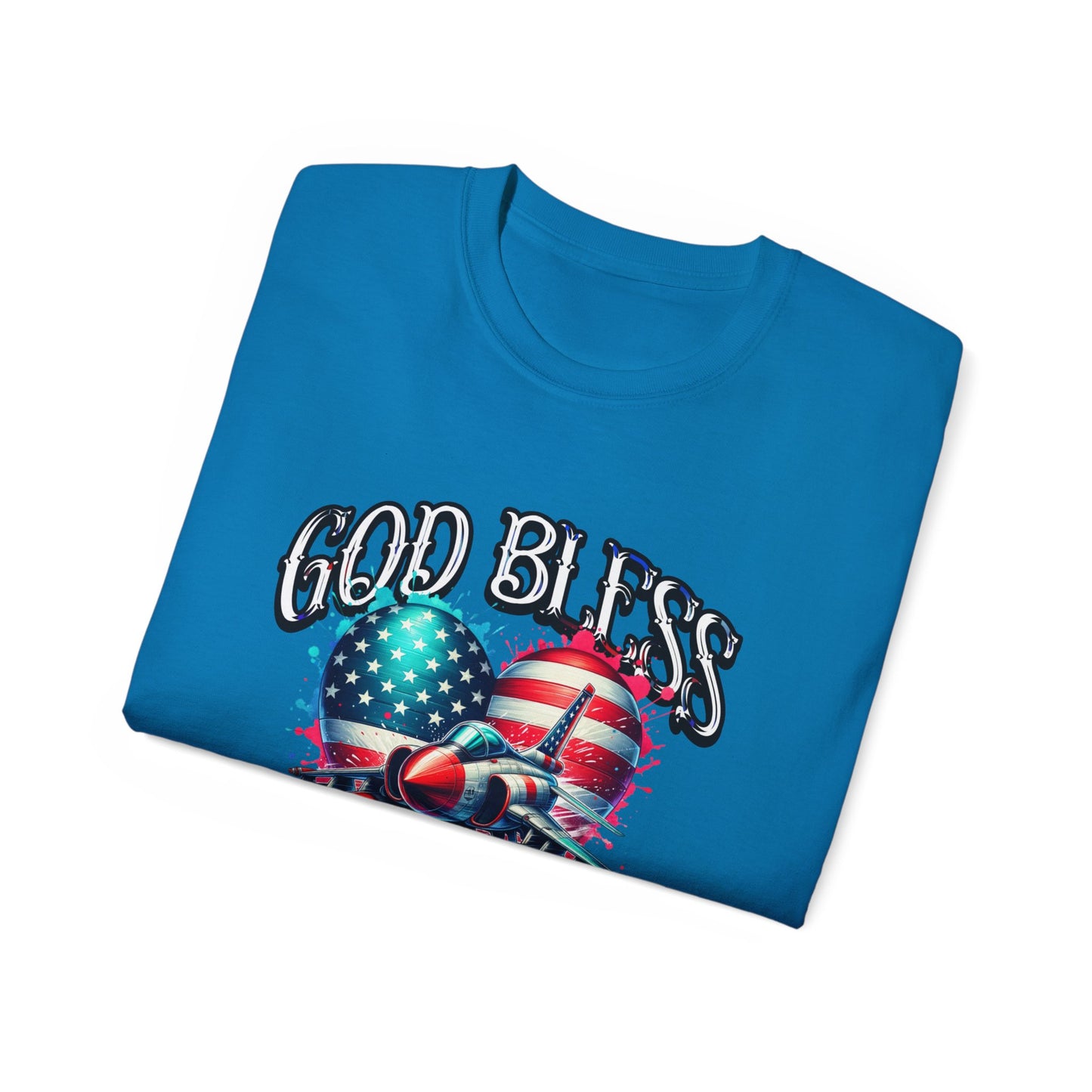 God Bless America Unisex Ultra Cotton T-Shirts, Nation in Distress Shirt, Fight for Democracy T-Shirt, God Bless the USA Tees