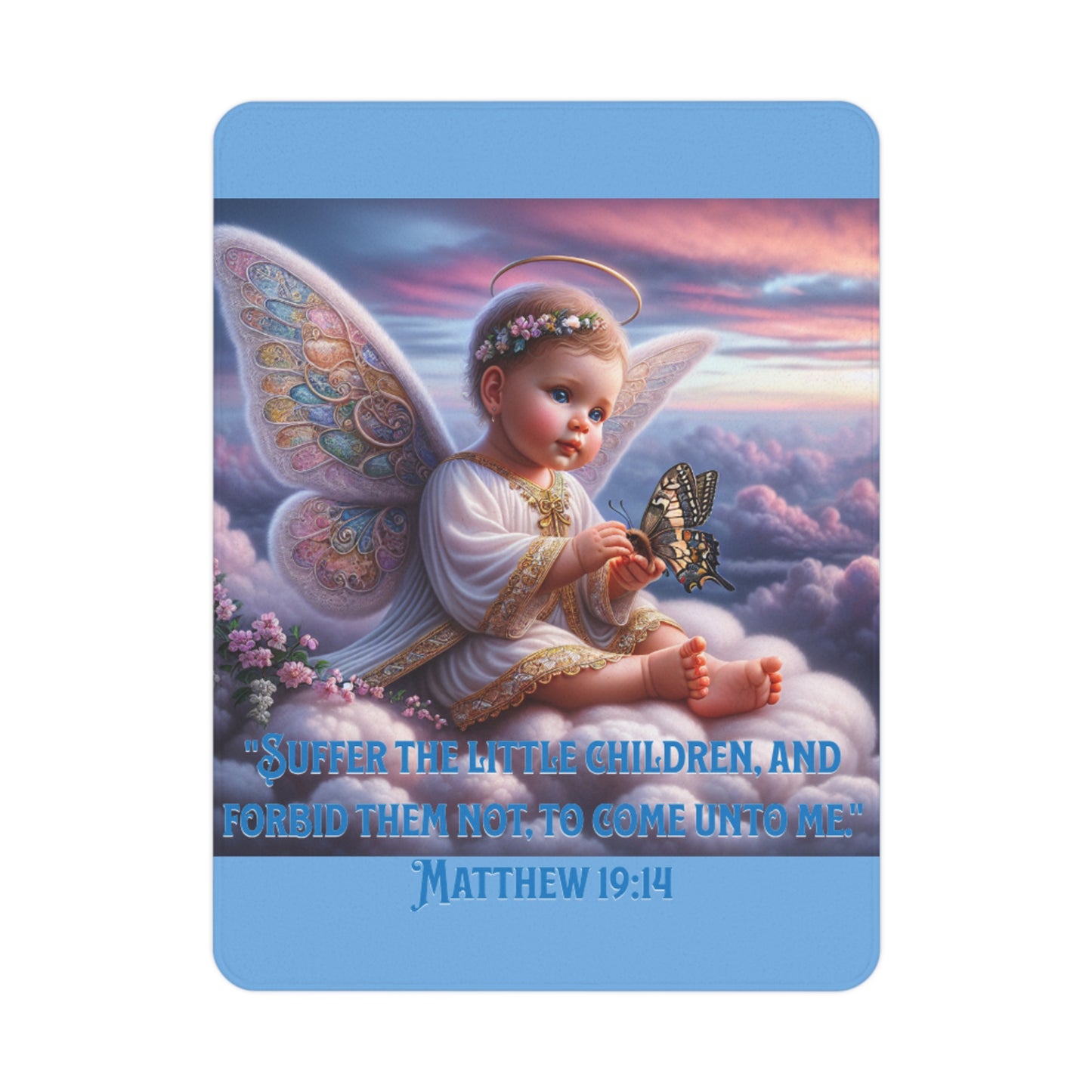 Angel Wings Soft Fleece Baby Blanket - Perfect for Newborns and Baby Shower Gift Giving, Blanket for Boy and Girls, Blue Baby Angel Blankets