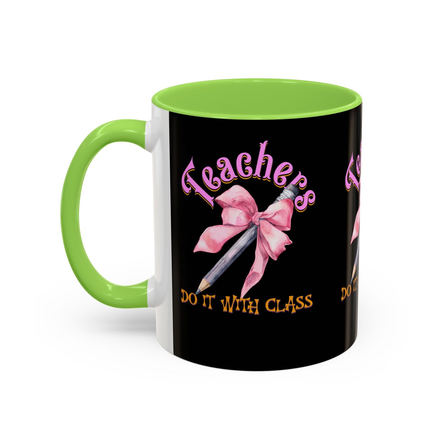 Colorful Mugs (11oz, 15oz), Teacher Appreciation Gift, Cute Gift for Teachers, Coffee Mug for Teachers, Coquette Bow Coffee Mug