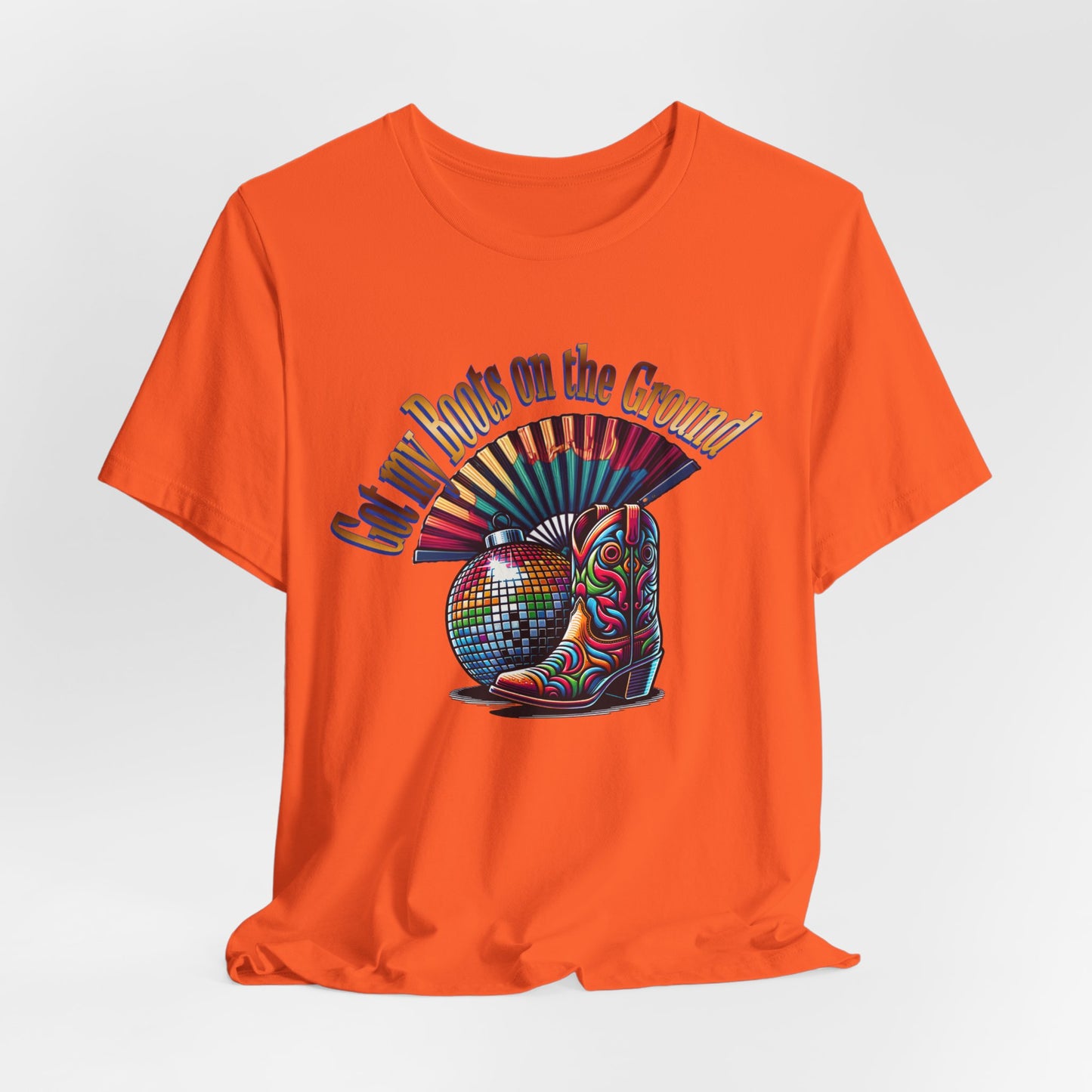 Boots on the Ground Groove Tee, Disco Ball Unisex Jersey Tee - Fun Tee for Latest Dance Crave Boots on the Ground Music Lovers