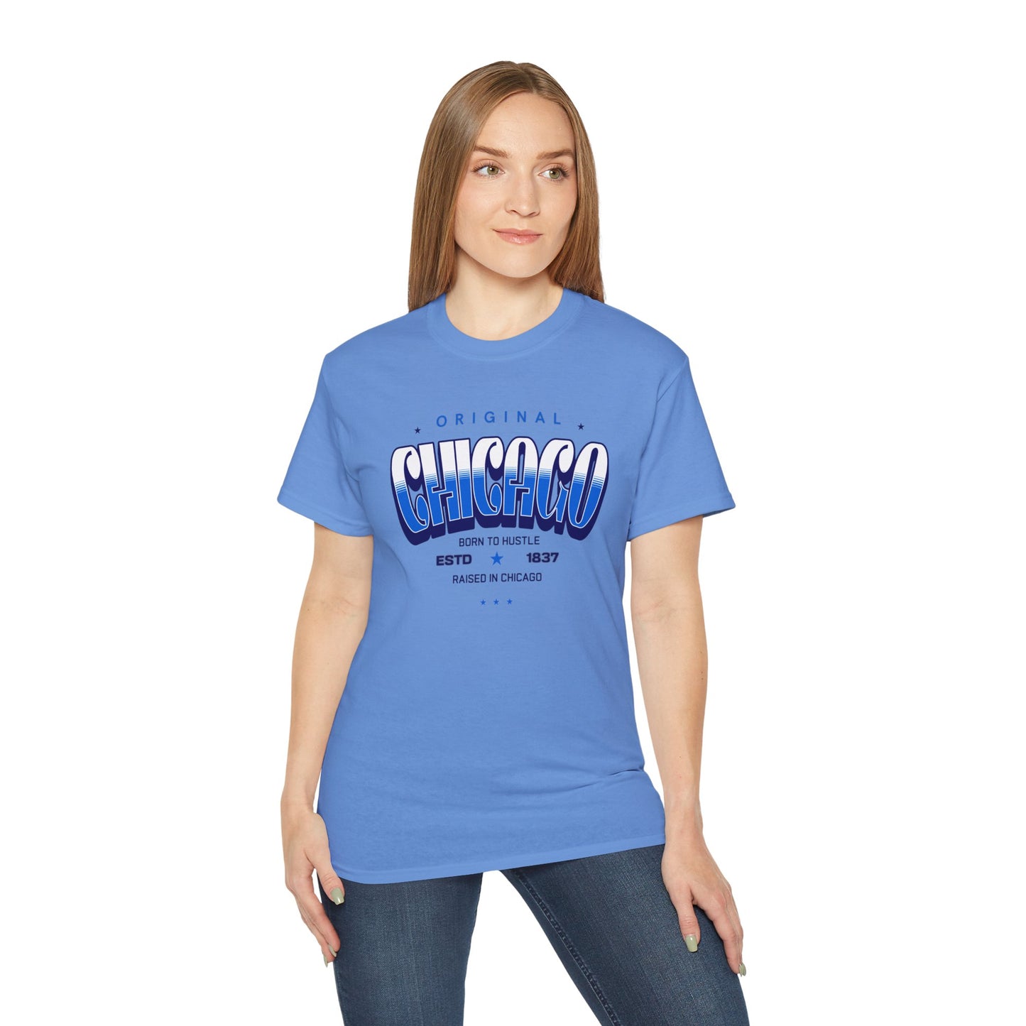 Chicago Hustle Graphic Tee, Streetwear T-Shirt, Gift for Travelers, Chicago Souvenir, Unisex Chicago T-Shirts Casual Wear. Chi-Town Tees