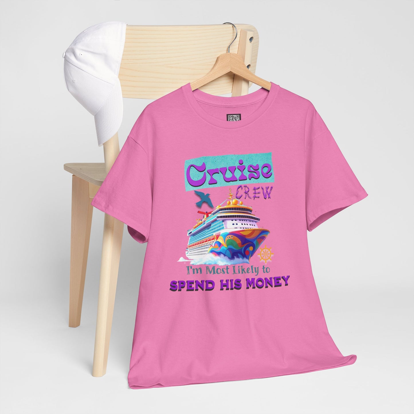 Funny Cruise Crew Tee, Vacation T-Shirt, Gift for Cruise Lovers, Vacation Humor Apparel, Travel Enthusiast Shirt, Spend His Money Tee