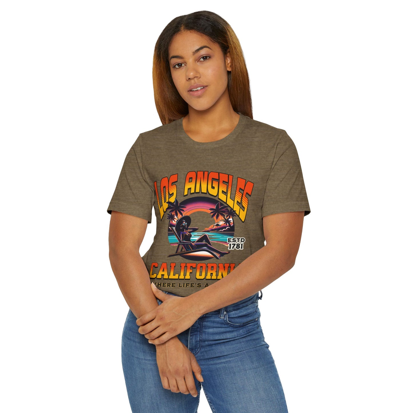 Los Angeles Vibes – “Where Life’s a Beach” Tee, Los Angeles Style Clothing, Beach Style T-Shirt, Rep Your City Los Angeles