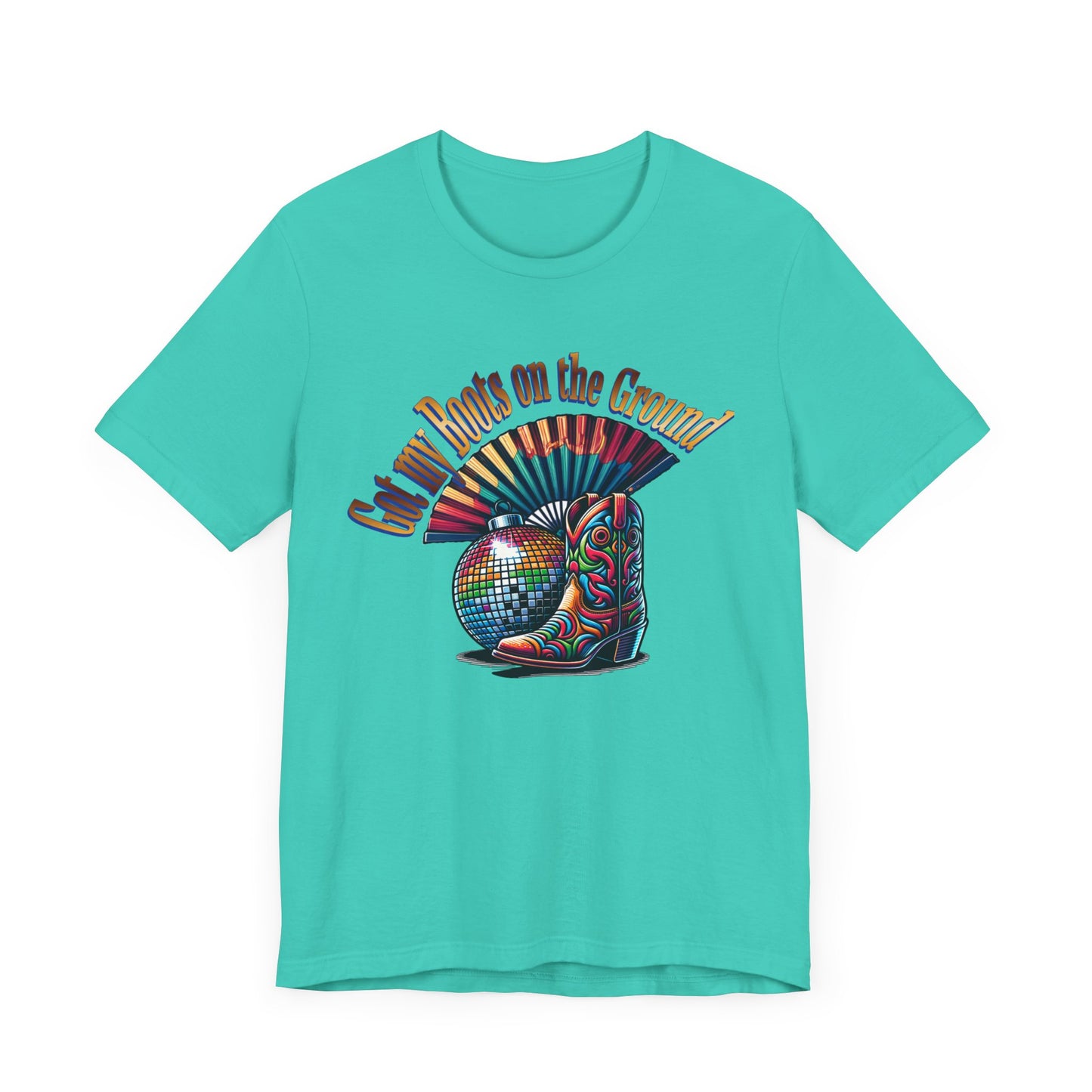 Boots on the Ground Groove Tee, Disco Ball Unisex Jersey Tee - Fun Tee for Latest Dance Crave Boots on the Ground Music Lovers