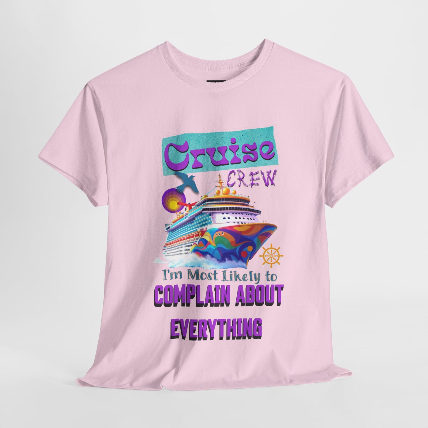 Cruise Crew Unisex Heavy Cotton Tee - Fun Travel T-Shirt for Vacations, Family Cruises, Summer Adventures, Gift for Cruise Travelers,