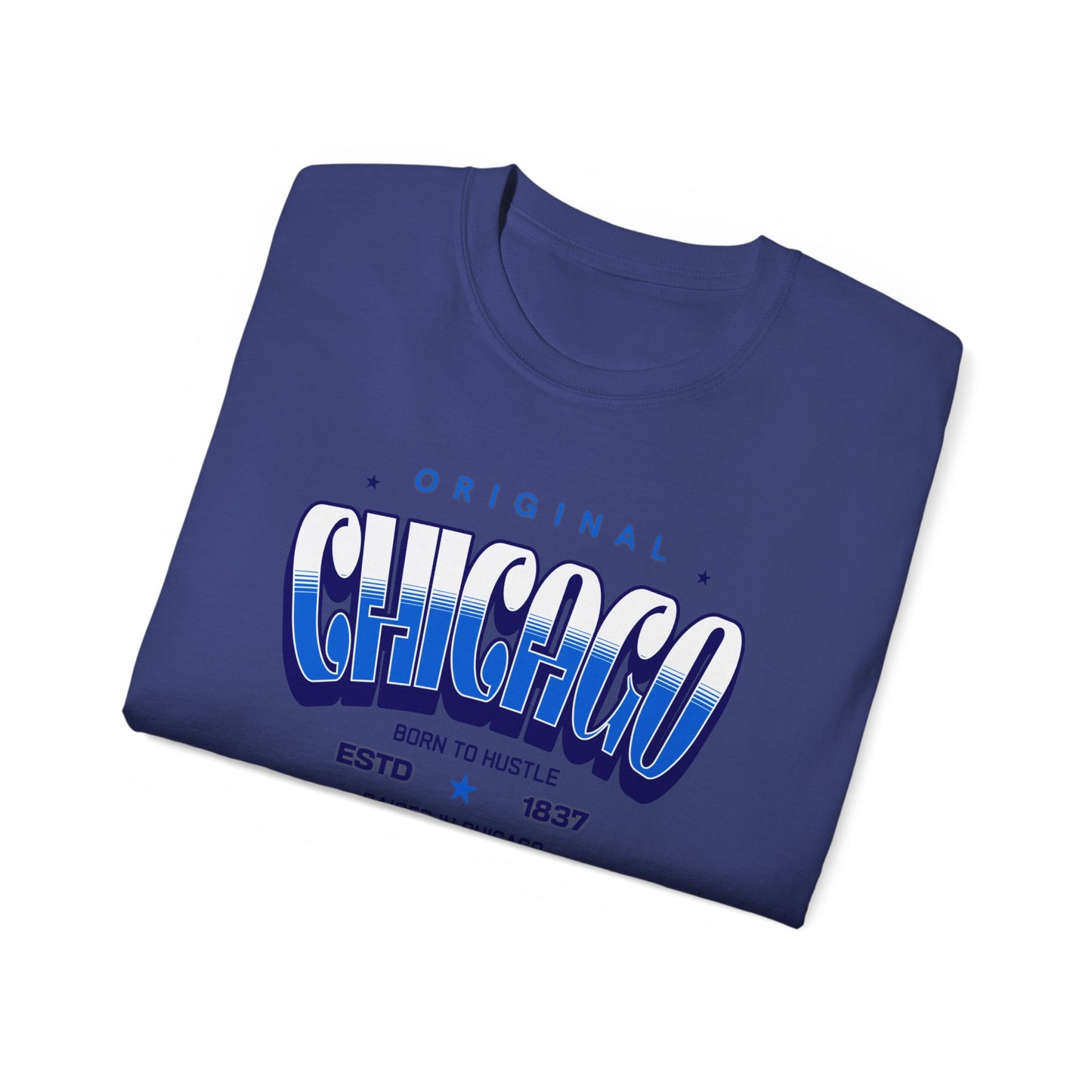 Chicago Hustle Graphic Tee, Streetwear T-Shirt, Gift for Travelers, Chicago Souvenir, Unisex Chicago T-Shirts Casual Wear. Chi-Town Tees