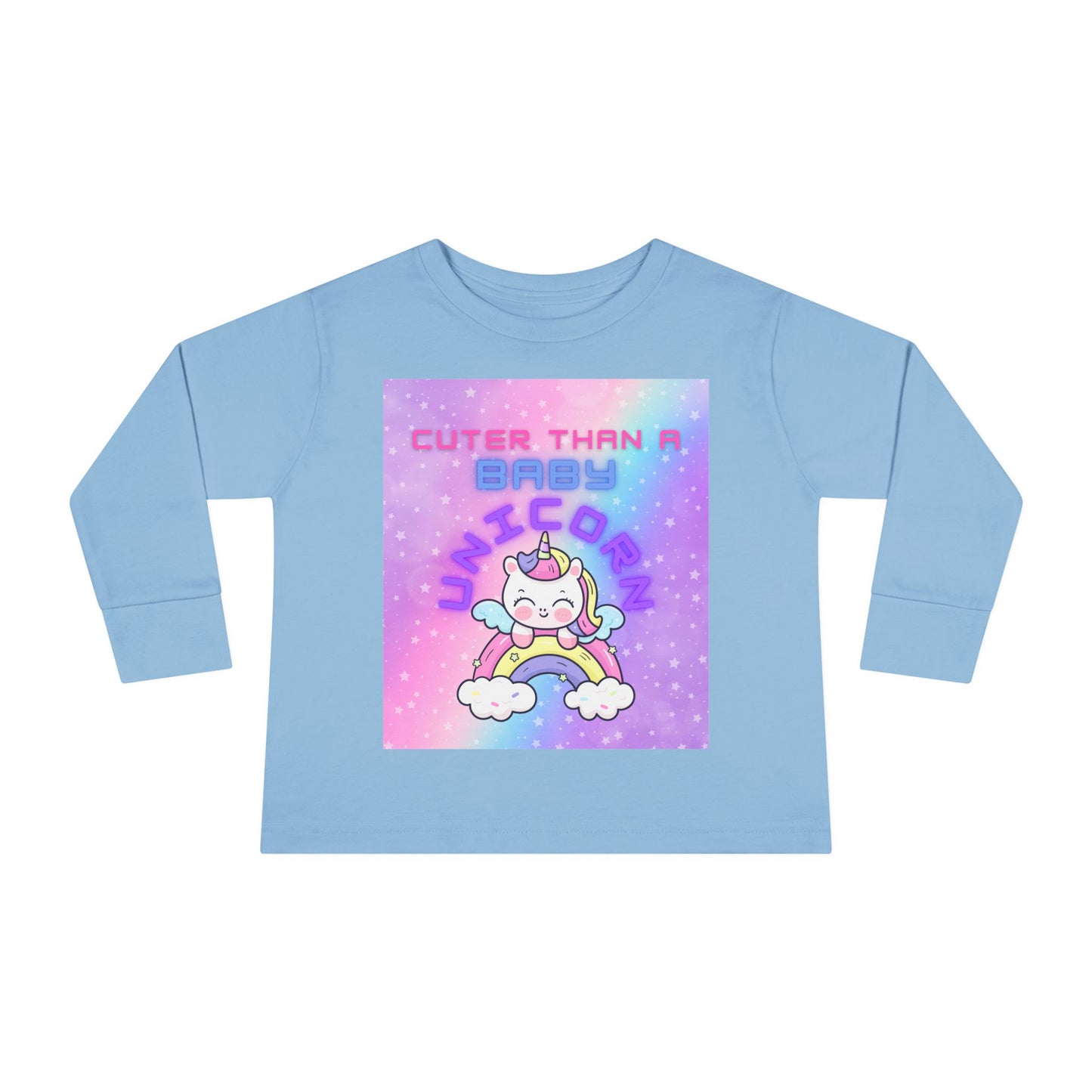 Cuter Than a Unicorn Toddler Long Sleeve Tee, Cute Birthday Gifts for Toddlers,