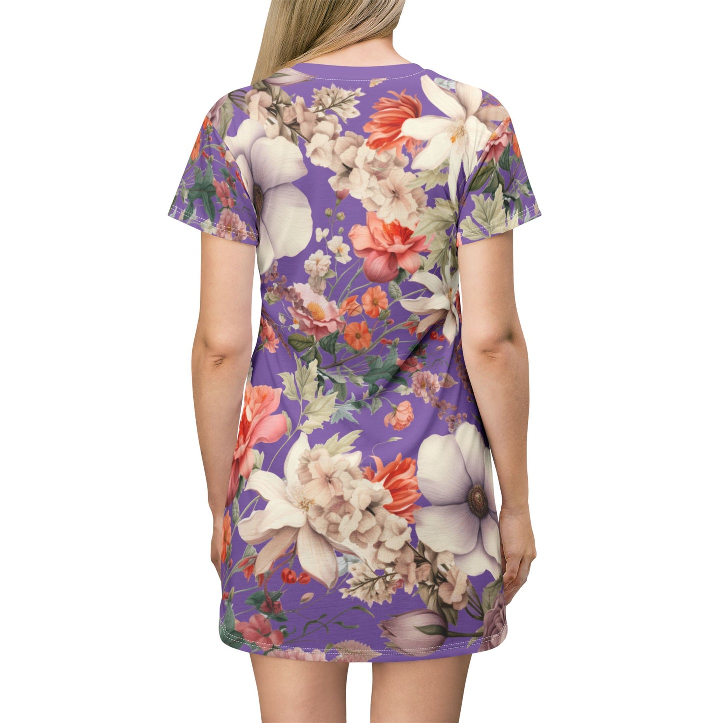 Cute Floral T-Shirt Dress, Boho Chic Mini Dress, Summer Casual Wear, Perfect Gift for Her, Festival Outfit, Everyday Comfort