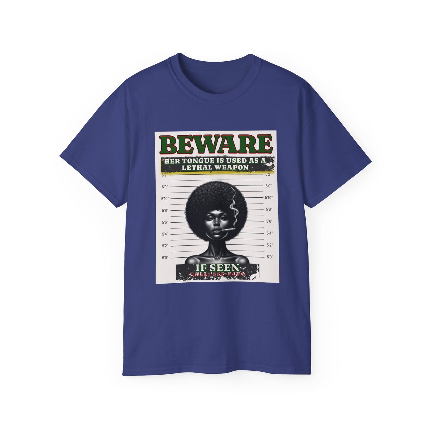 Empowering Graphic Tee, Her Tongue is a Lethal Weapon Shirt, FAFO Cotton T-Shirt, Inspirational Art Tee, Funny Trendy Gift for Friends