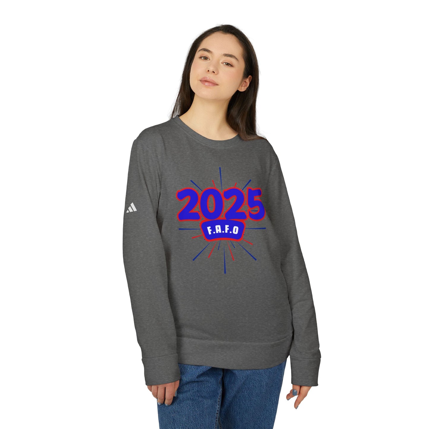 Adidas Unisex Fleece "F.A.F.O." Crewneck Sweatshirt, Anti-Trump Regime Shirt, Fight Oligarchy Shirts, F around... You Know the Rest Shirt