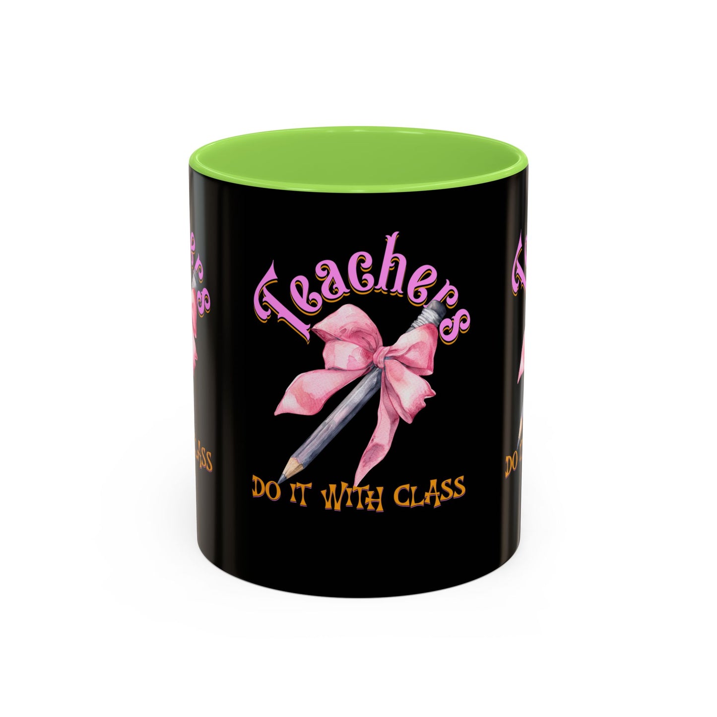 Colorful Mugs (11oz, 15oz), Teacher Appreciation Gift, Cute Gift for Teachers, Coffee Mug for Teachers, Coquette Bow Coffee Mug