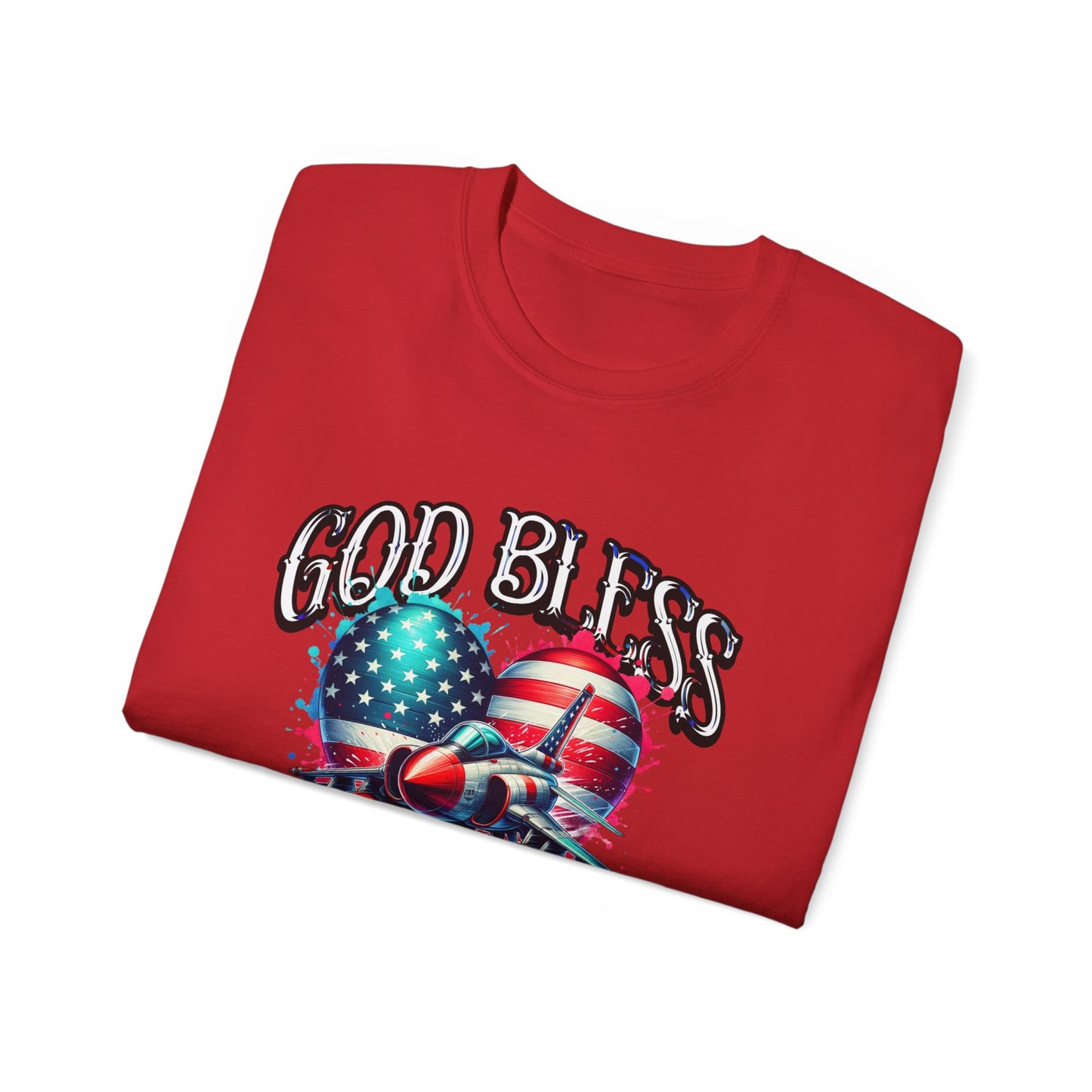 God Bless America Unisex Ultra Cotton T-Shirts, Nation in Distress Shirt, Fight for Democracy T-Shirt, God Bless the USA Tees