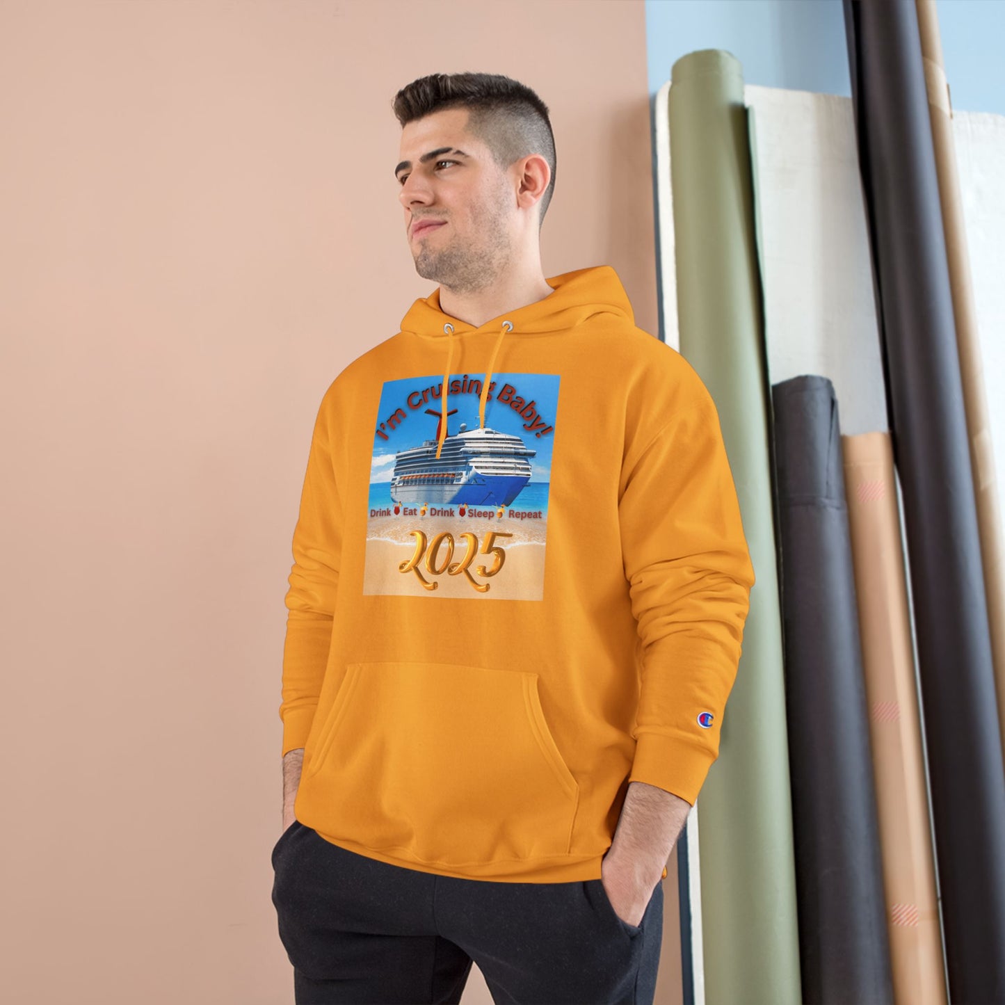 "I'm Cruising Baby 2025" Champion Hoodie, Men and Women Cruise Hoodie 2025, Bon Voyage Shirts 2025, Sailing Shirts