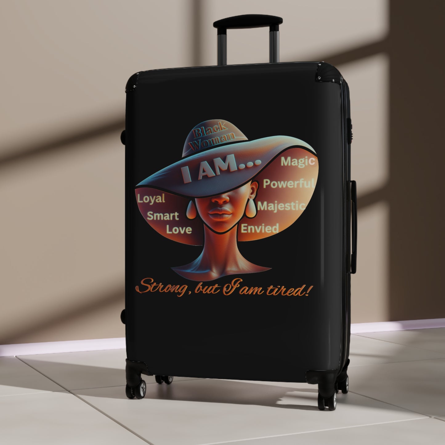 Black Girl Magic Suitcase, Afrocentric Suitcase, Black Woman Suitcase, Custom Suitcase for Anyone, Unisex Custom Design Suitcase