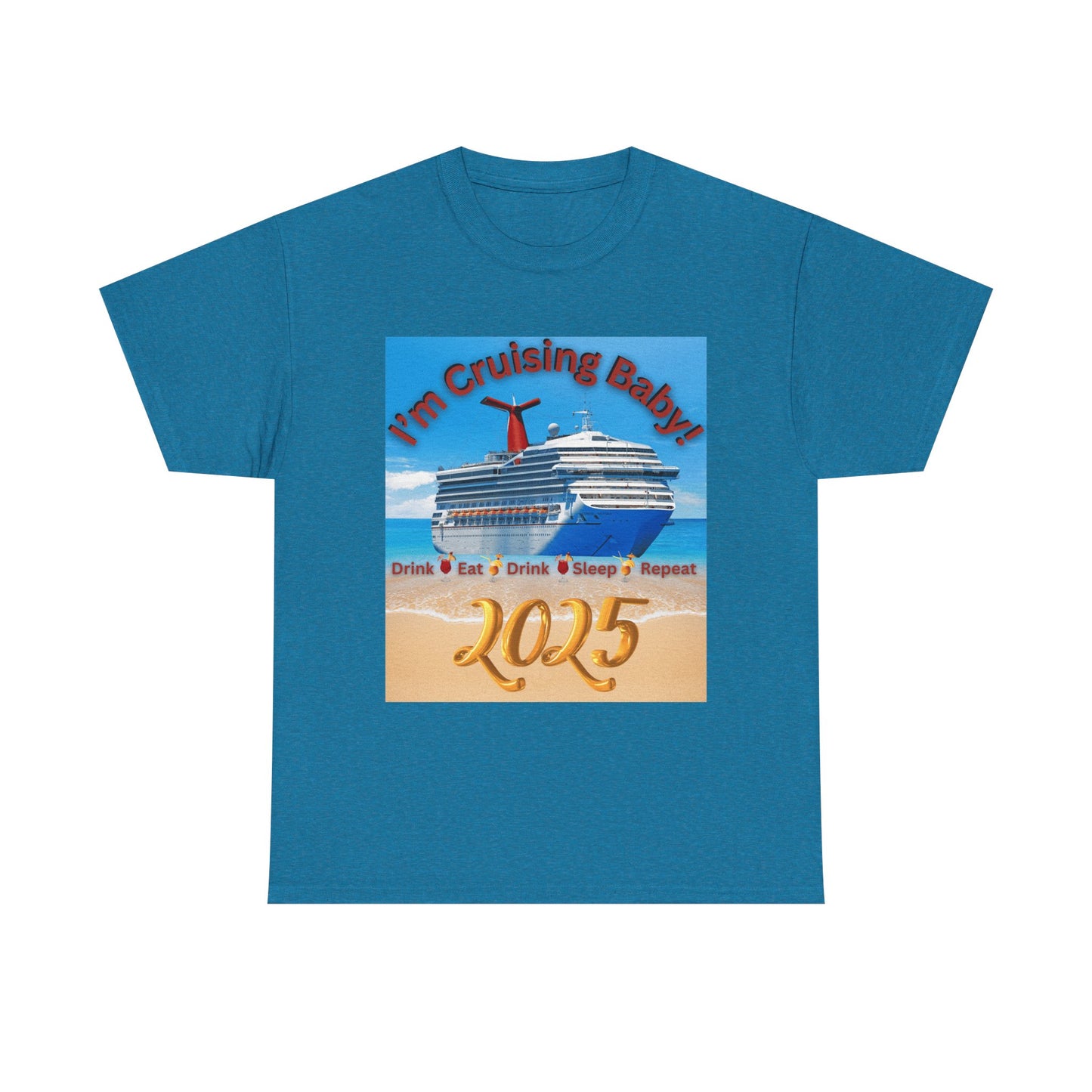 "I'm Cruising 2025" Unisex Heavy Cotton Tee, Cruise T-Shirts 2025, Unisex Cruise T-Shirts 2025, Bon Voyage Cruise Shirts