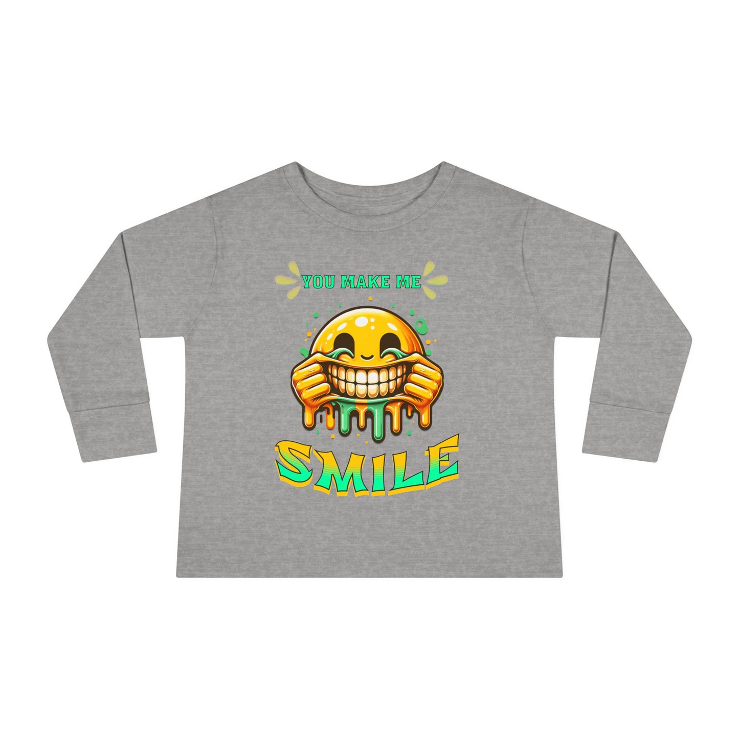 You Make Me Smile Toddler Long Sleeve Tee, Cute Kids T-Shirt, Joyful Nursery Clothing, Gift for Toddlers, Fall Fashion T-Shirts