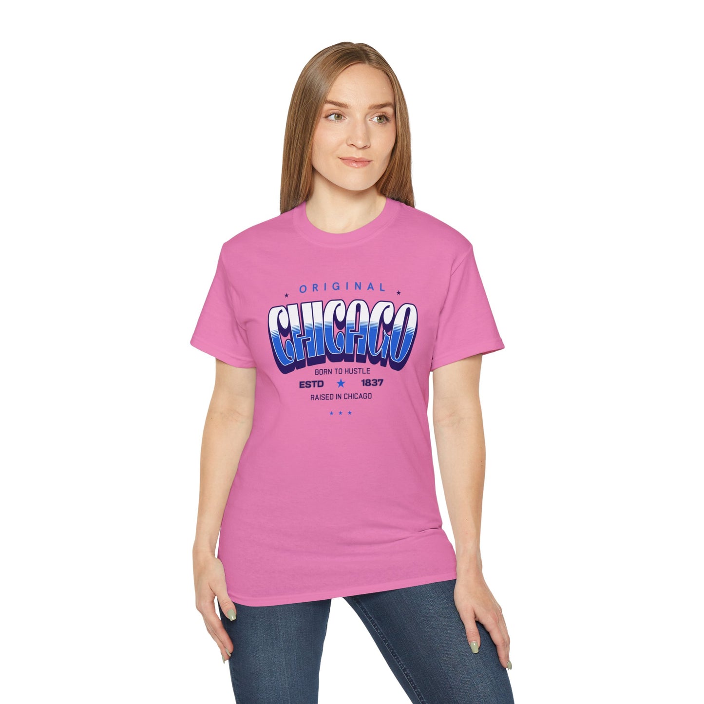 Chicago Hustle Graphic Tee, Streetwear T-Shirt, Gift for Travelers, Chicago Souvenir, Unisex Chicago T-Shirts Casual Wear. Chi-Town Tees