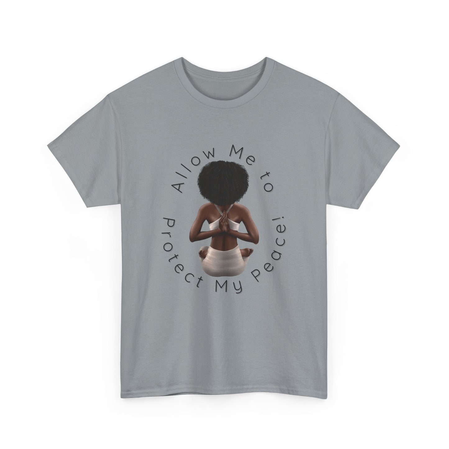 Protect My Peace Yoga Art - Afrocentric Serenity T-Shirt, Black History Month Shirts, T-Shirt Gift for Black Women, Gift for Yoga Enthusiast