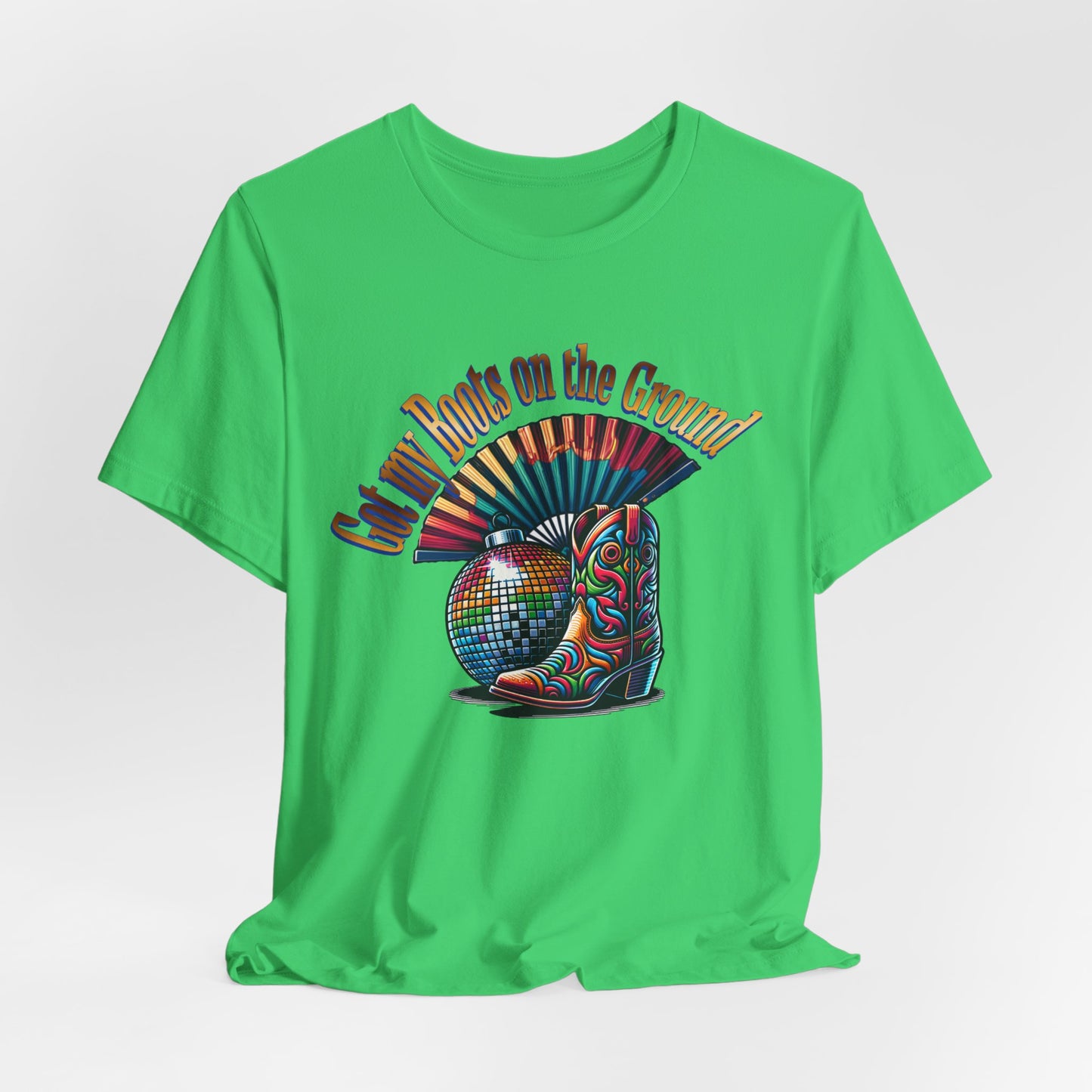 Boots on the Ground Groove Tee, Disco Ball Unisex Jersey Tee - Fun Tee for Latest Dance Crave Boots on the Ground Music Lovers
