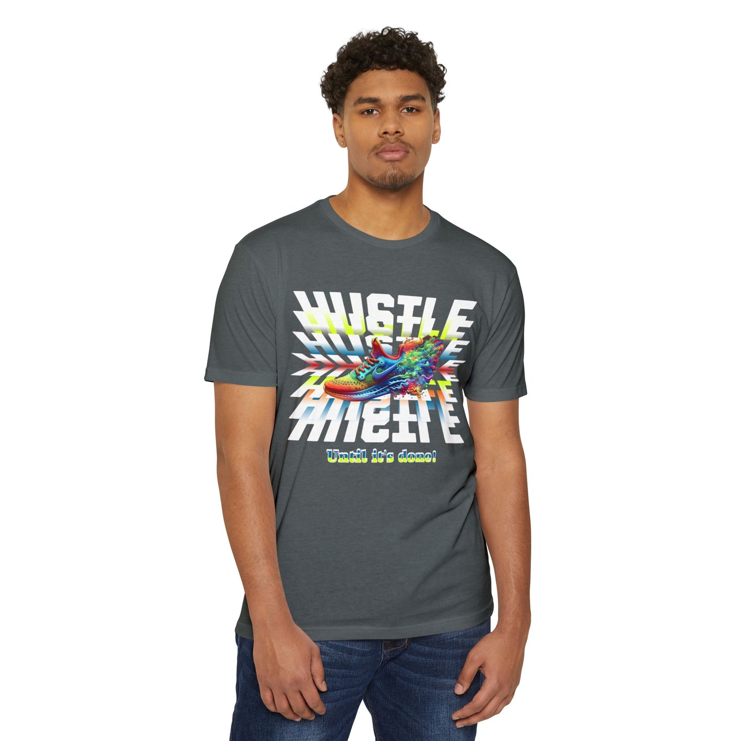 Unisex Motivational Hustle T-Shirt, Never Give Up Shirt, Hustle and Motivate Shirt, Perseverance and Commitment Tees