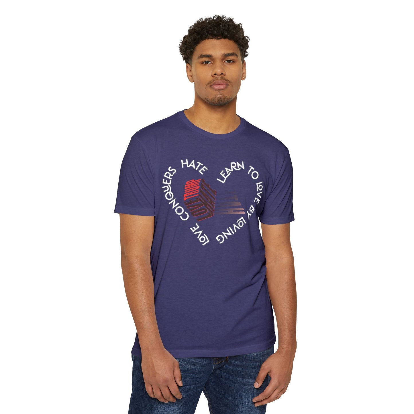 Vibrant Love Trump Hate Unisex T-Shirt, Graphic Tee for Casual Wear, Ideal for Gift, Summer Vibes, Celebration Style, Trendy Streetwear