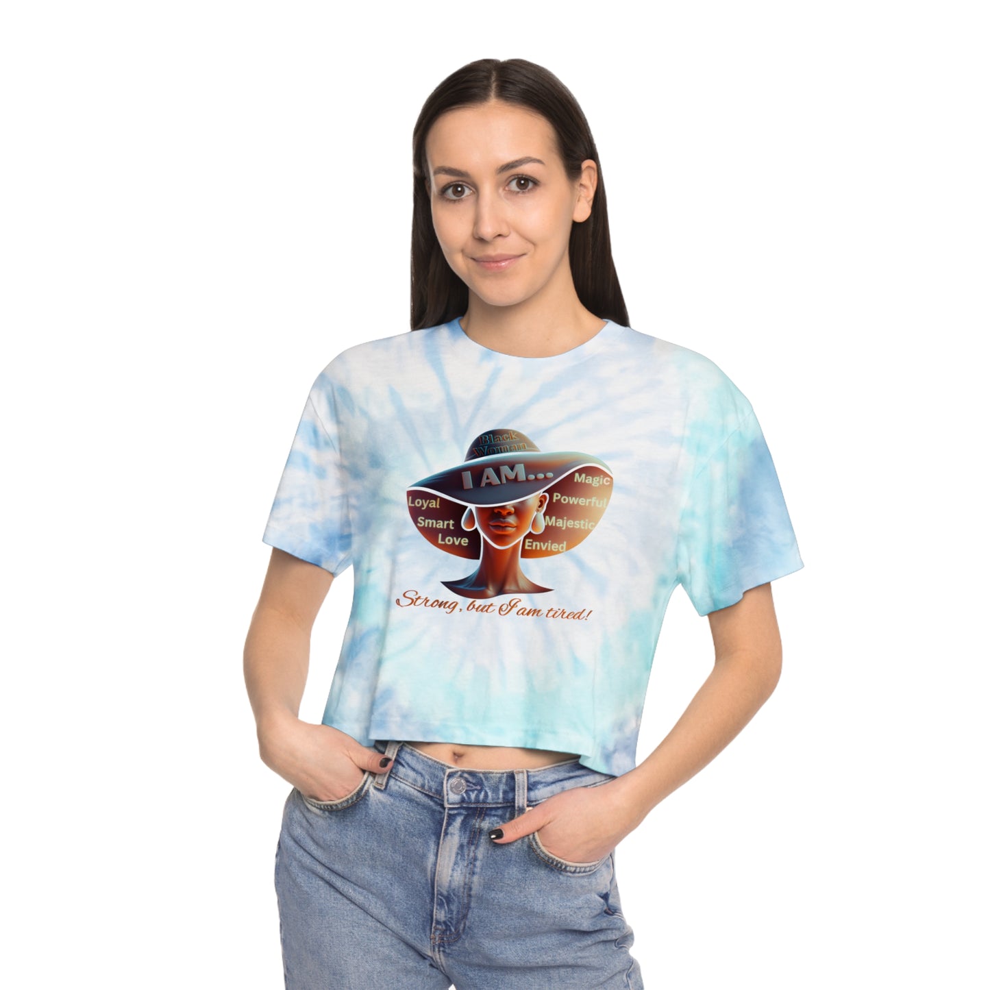 Celebrating the Power of Black Women, Tie-Dye Crop Tee for Black Women, Black Girl Magic Tee's, 92% Black Women Shirts, Black Woman Resting Tee