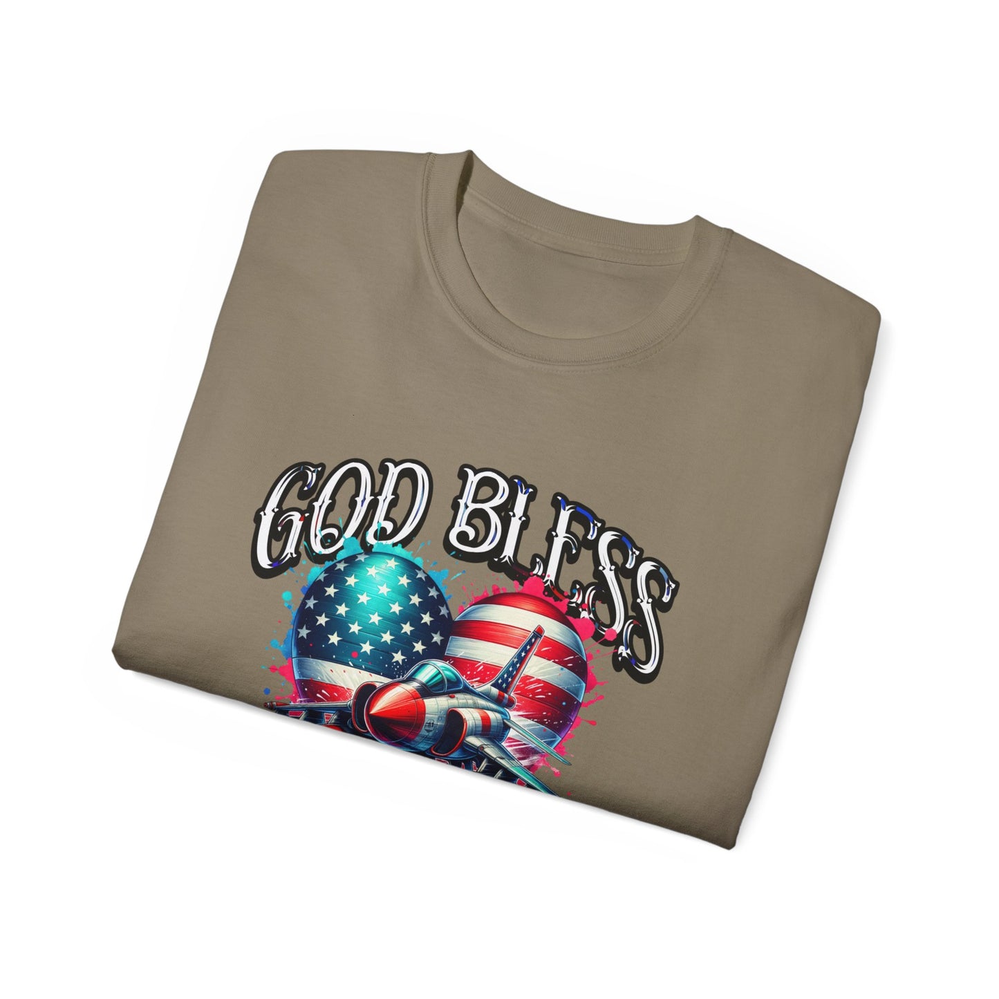 God Bless America Unisex Ultra Cotton T-Shirts, Nation in Distress Shirt, Fight for Democracy T-Shirt, God Bless the USA Tees