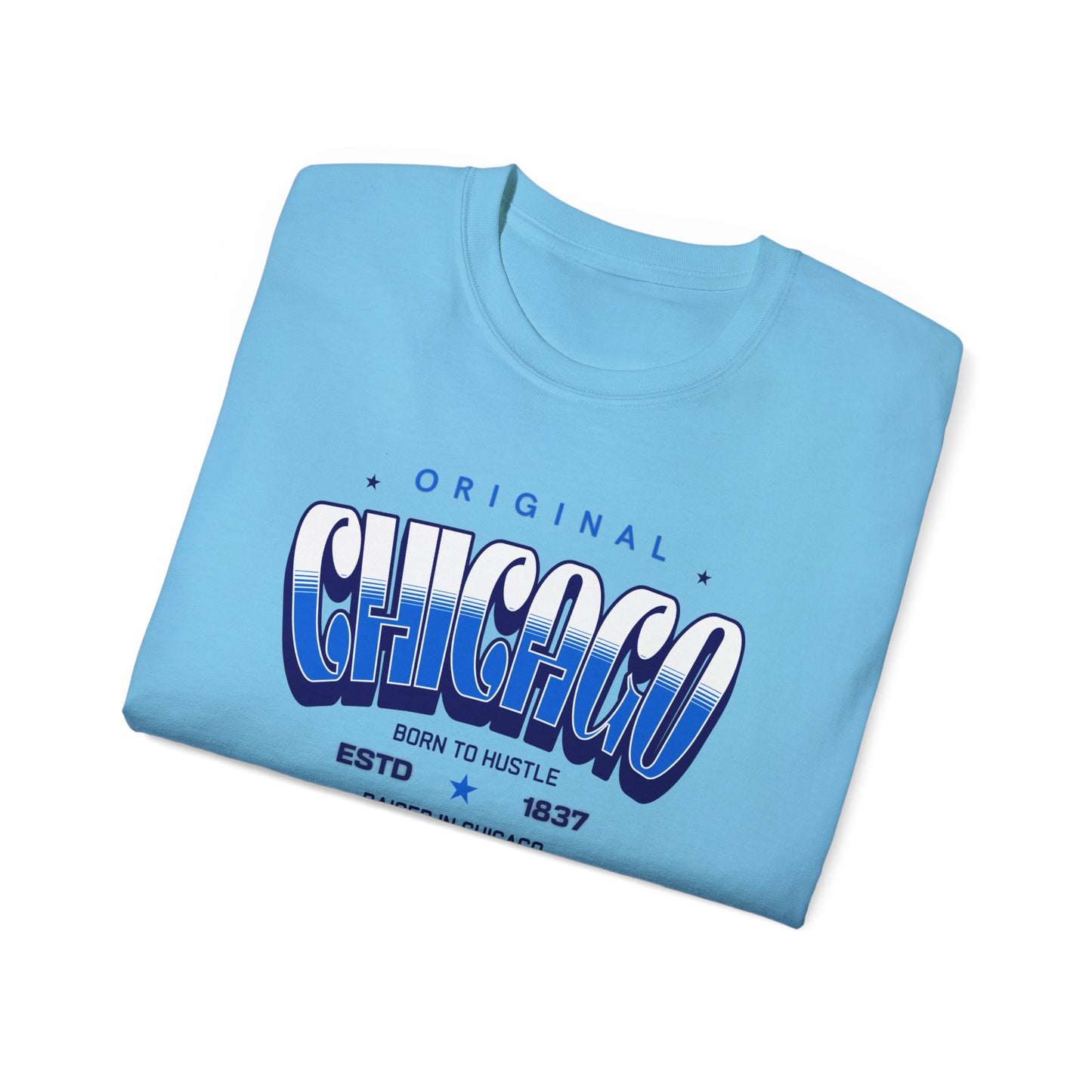 Chicago Hustle Graphic Tee, Streetwear T-Shirt, Gift for Travelers, Chicago Souvenir, Unisex Chicago T-Shirts Casual Wear. Chi-Town Tees