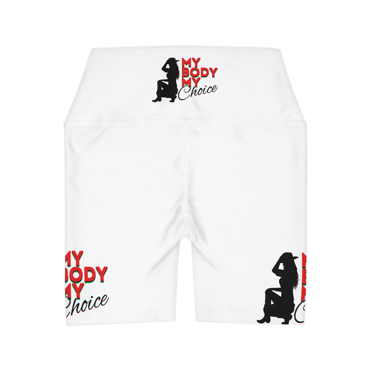 High Waisted Yoga Shorts, My Body My Choice, Pro Choice Clothing, Cute Yoga Shorts,