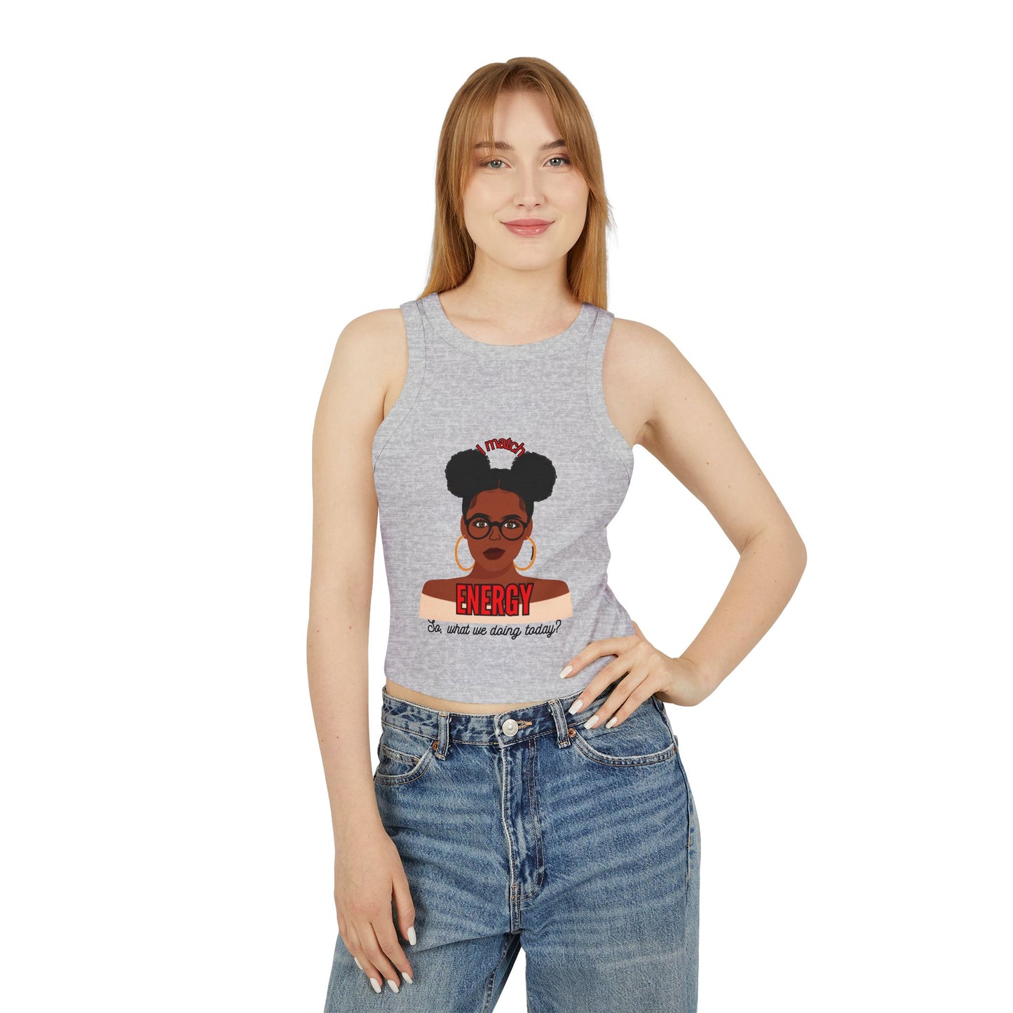 I Match Energy Women's Micro Rib Racer Tank Top,