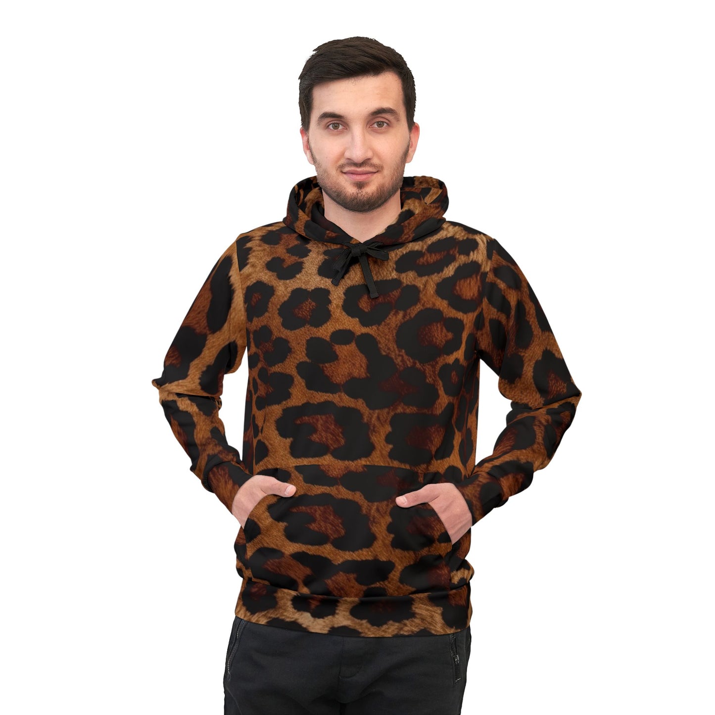 Wild Leopard Print Athletic Hoodie - Trendy Casual Street Style Hoodie, Leopard Print Pullover, Gym Essentials, Unique Unisex Gift Idea