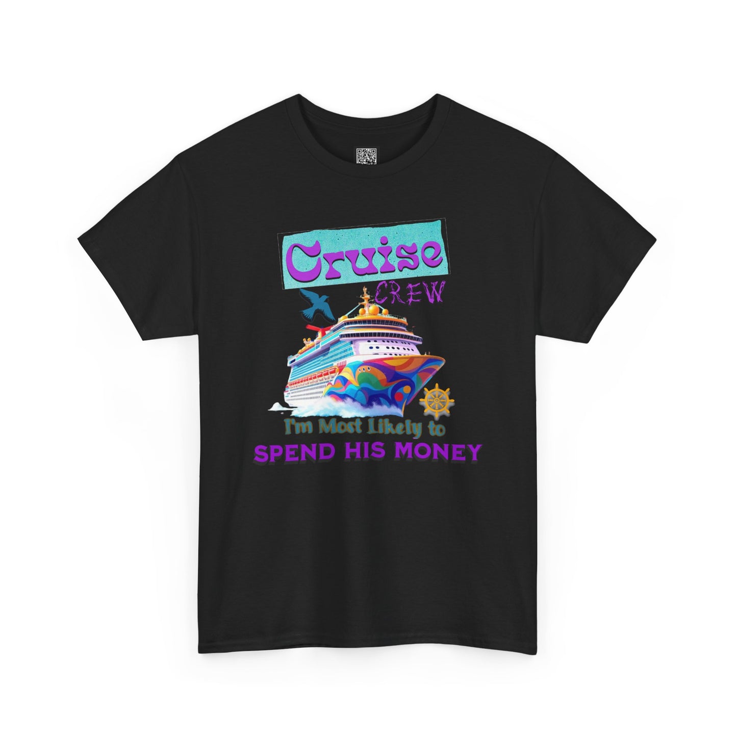 Funny Cruise Crew Tee, Vacation T-Shirt, Gift for Cruise Lovers, Vacation Humor Apparel, Travel Enthusiast Shirt, Spend His Money Tee