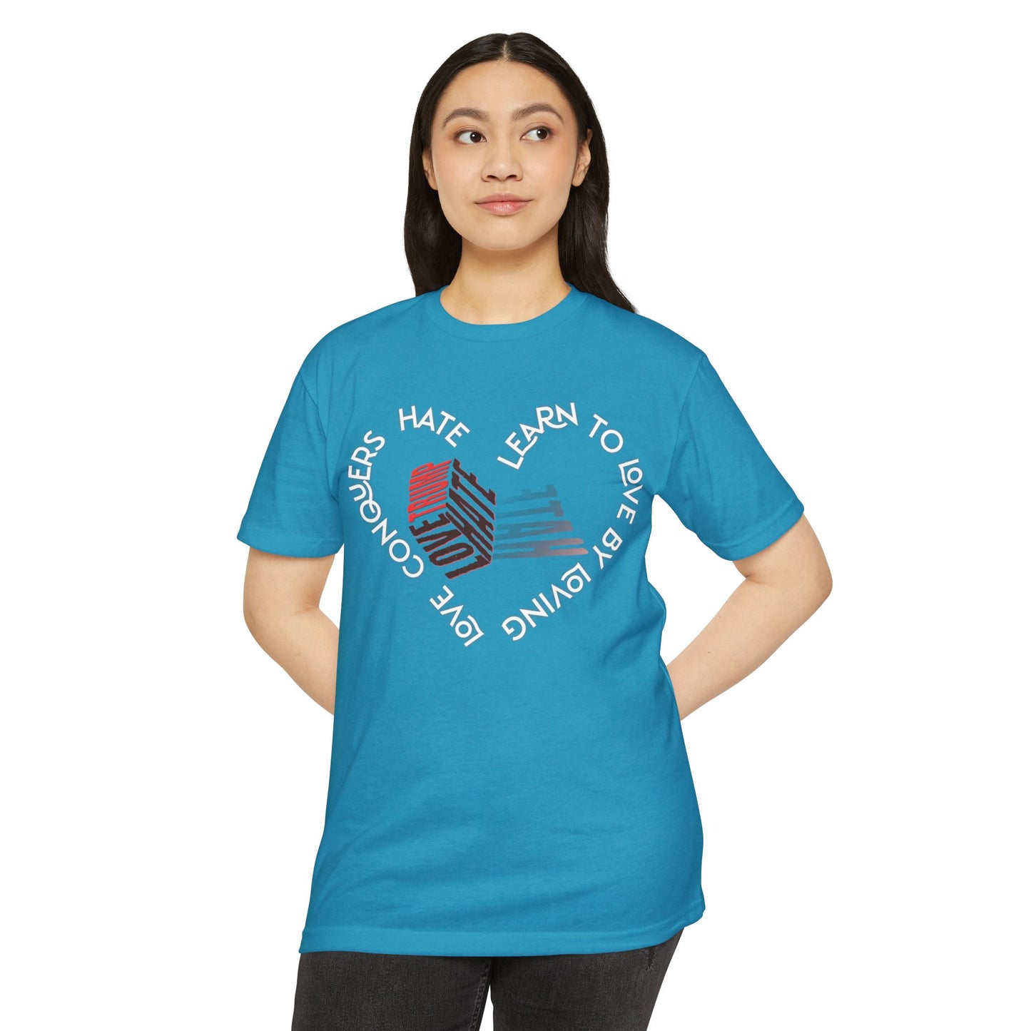 Vibrant Love Trump Hate Unisex T-Shirt, Graphic Tee for Casual Wear, Ideal for Gift, Summer Vibes, Celebration Style, Trendy Streetwear
