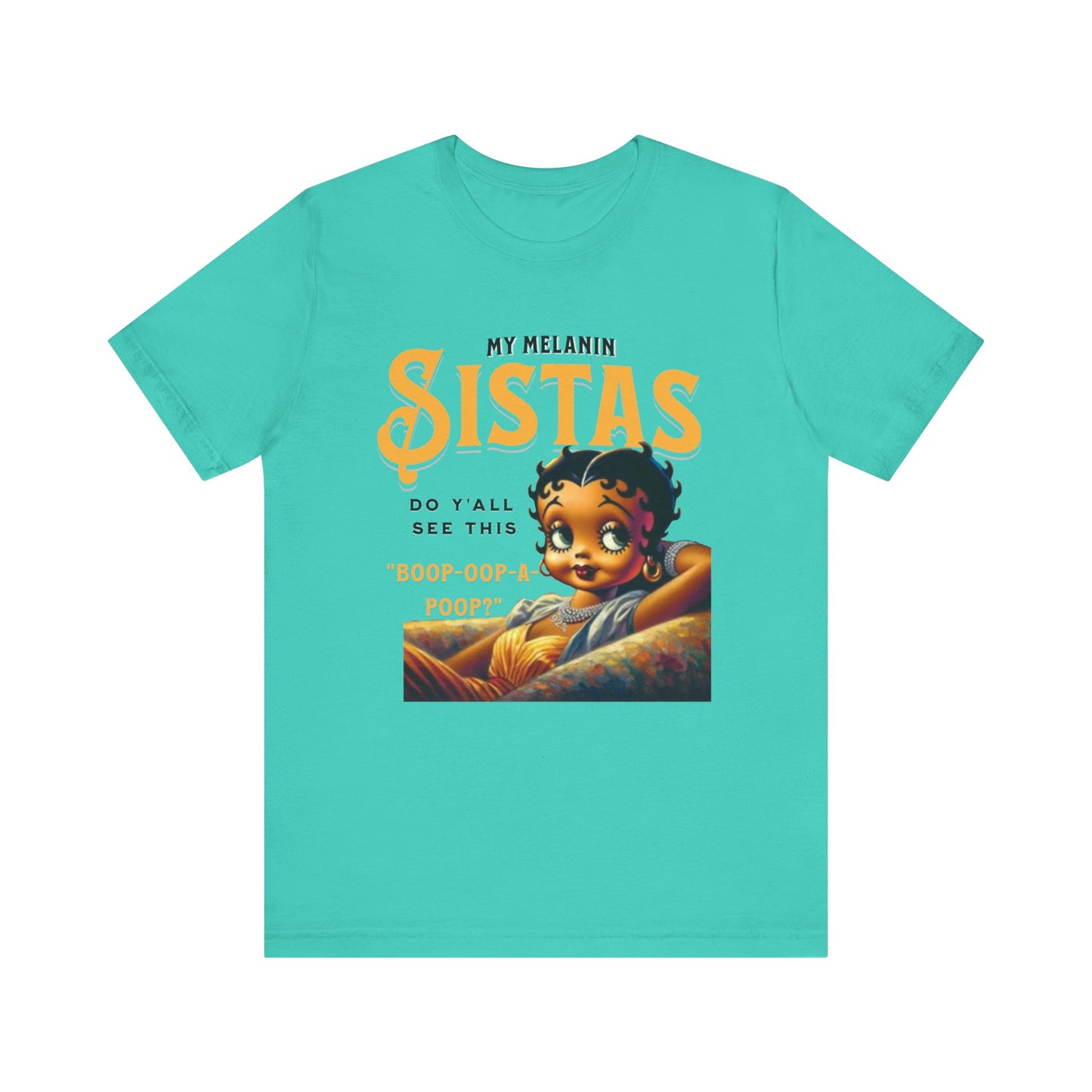 Melanin Betty Boop, 92% Black Woman Shirt, Black Girl Magic Tees, Black Culture T-Shirts, Humorous Betty Boop Shirts, Betty Boop T-Shirts
