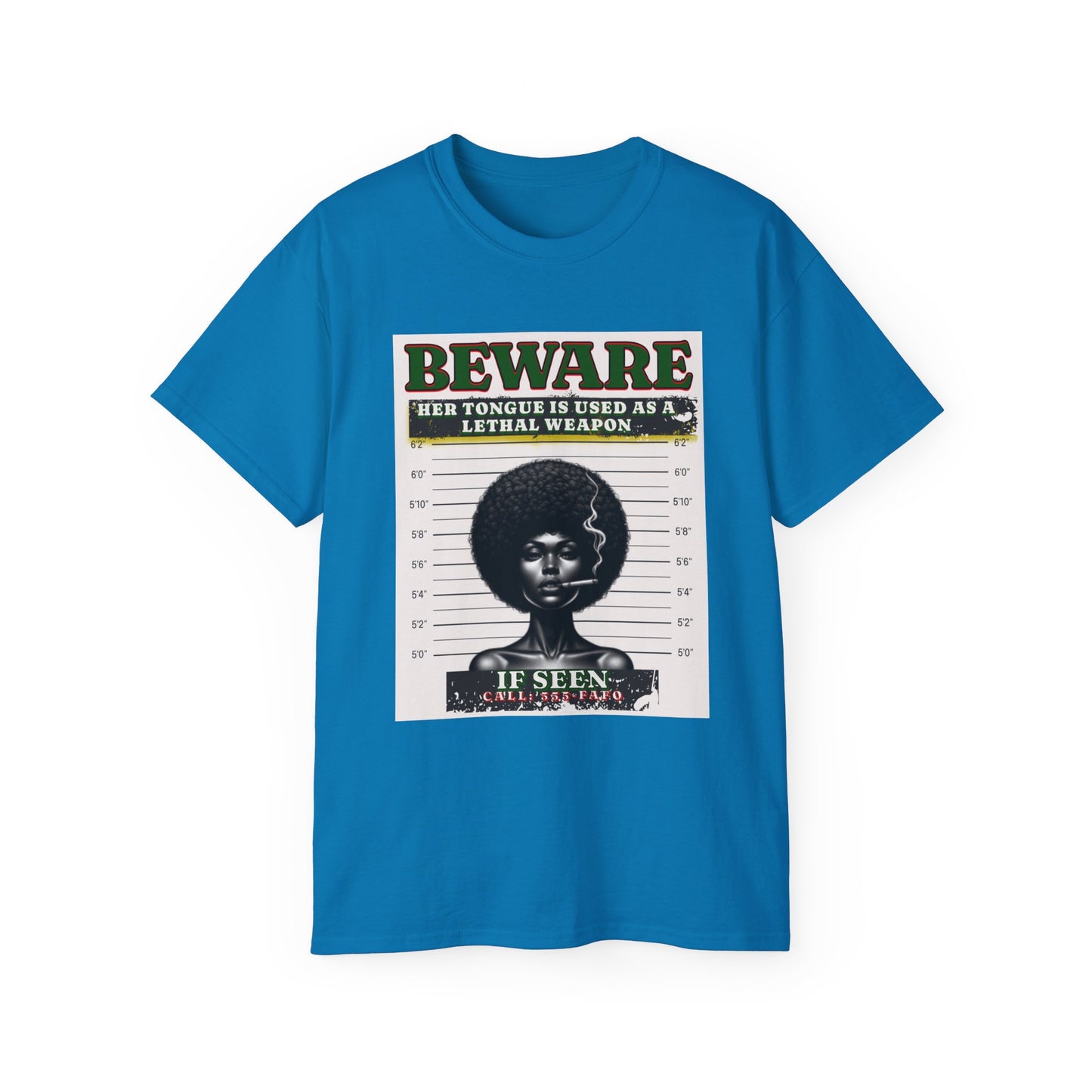 Empowering Graphic Tee, Her Tongue is a Lethal Weapon Shirt, FAFO Cotton T-Shirt, Inspirational Art Tee, Funny Trendy Gift for Friends