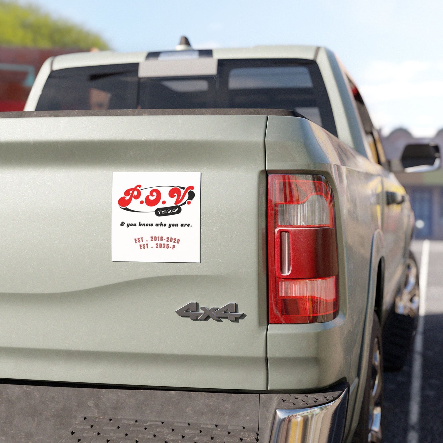 Funny Car Magnet - 'P.O.V. Y'all Suck!' - Quirky Auto Decor, Anti-Trump Magnet Car Decal, Democracy Car Sign,