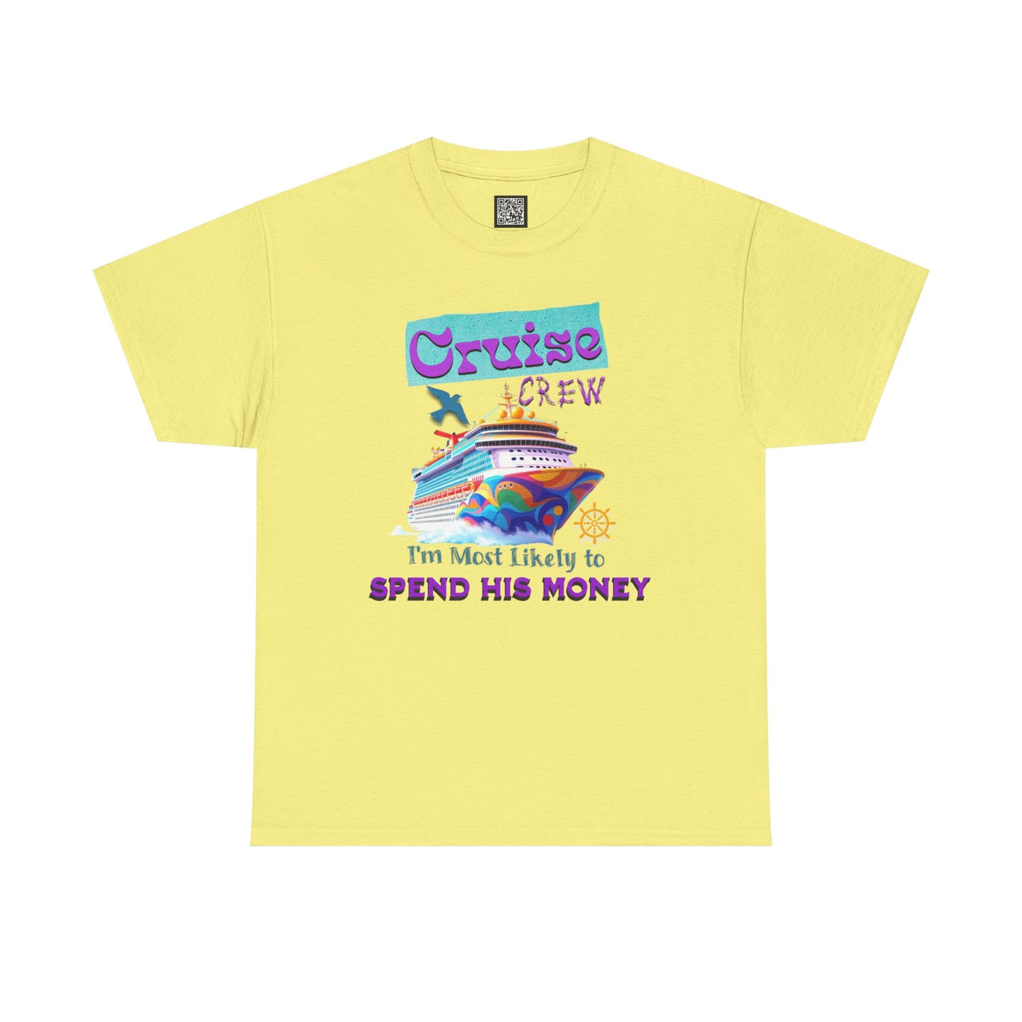 Funny Cruise Crew Tee, Vacation T-Shirt, Gift for Cruise Lovers, Vacation Humor Apparel, Travel Enthusiast Shirt, Spend His Money Tee