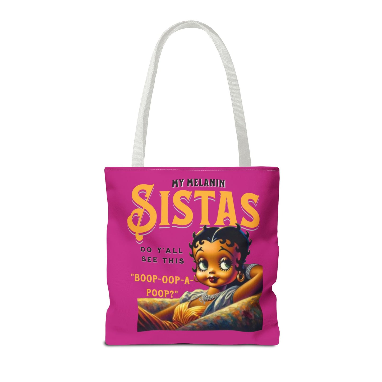 Black Betty Boop Tote Bag, 92 Percent Women Tote Bag, Cute Betty Boop Gift, Pink Betty Boop Tote Bag, Humorous Betty Boop Bag