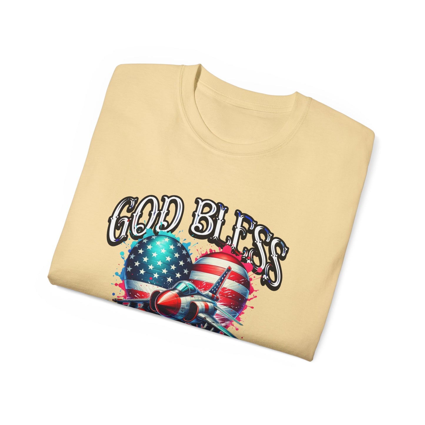 God Bless America Unisex Ultra Cotton T-Shirts, Nation in Distress Shirt, Fight for Democracy T-Shirt, God Bless the USA Tees