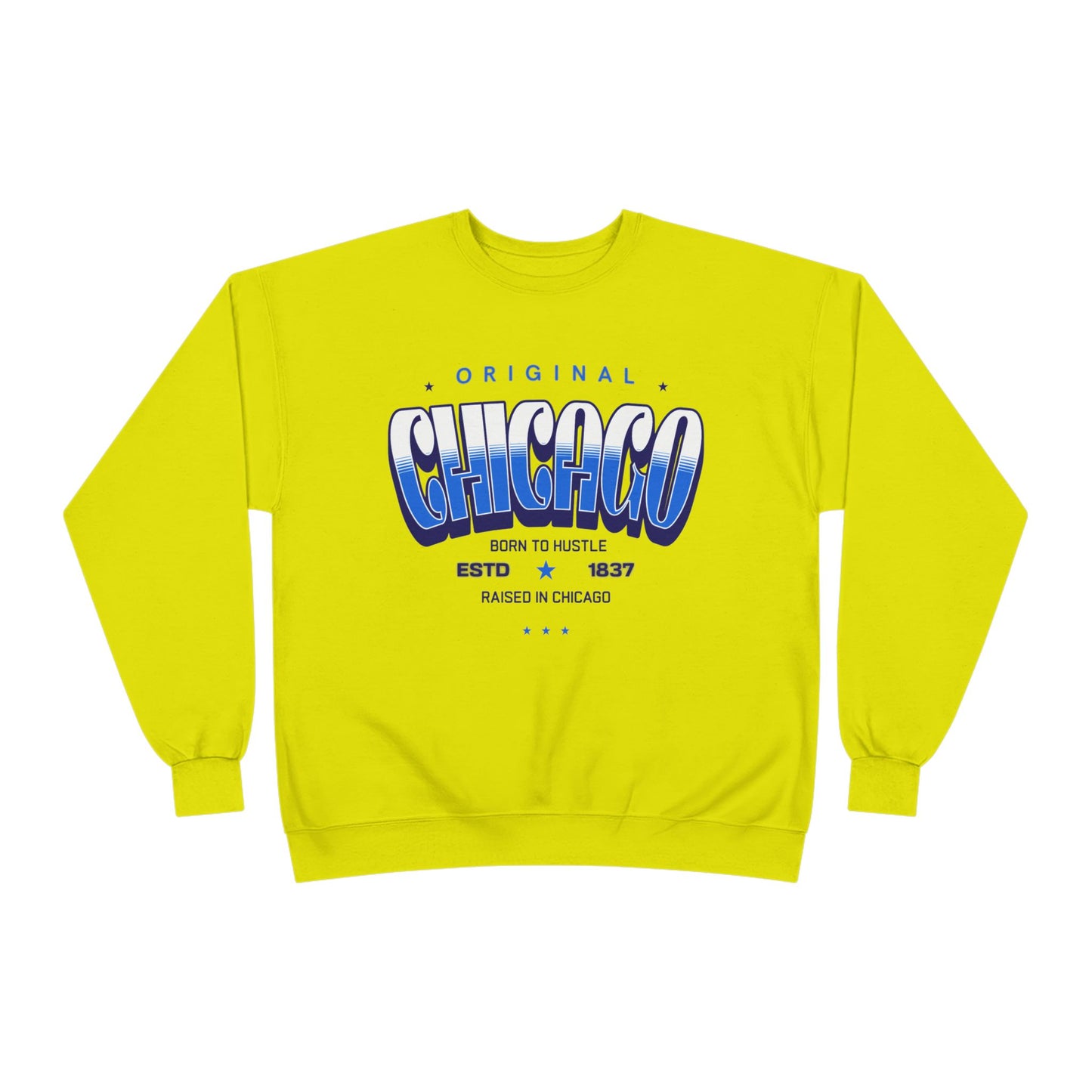 Chicago Hustle EcoSmart Crewneck Sweatshirt, Unisex Sweatshirt, Gift for Chicago Lovers, Trendy Streetwear, Casual Wear, Cozy Sweatshirt