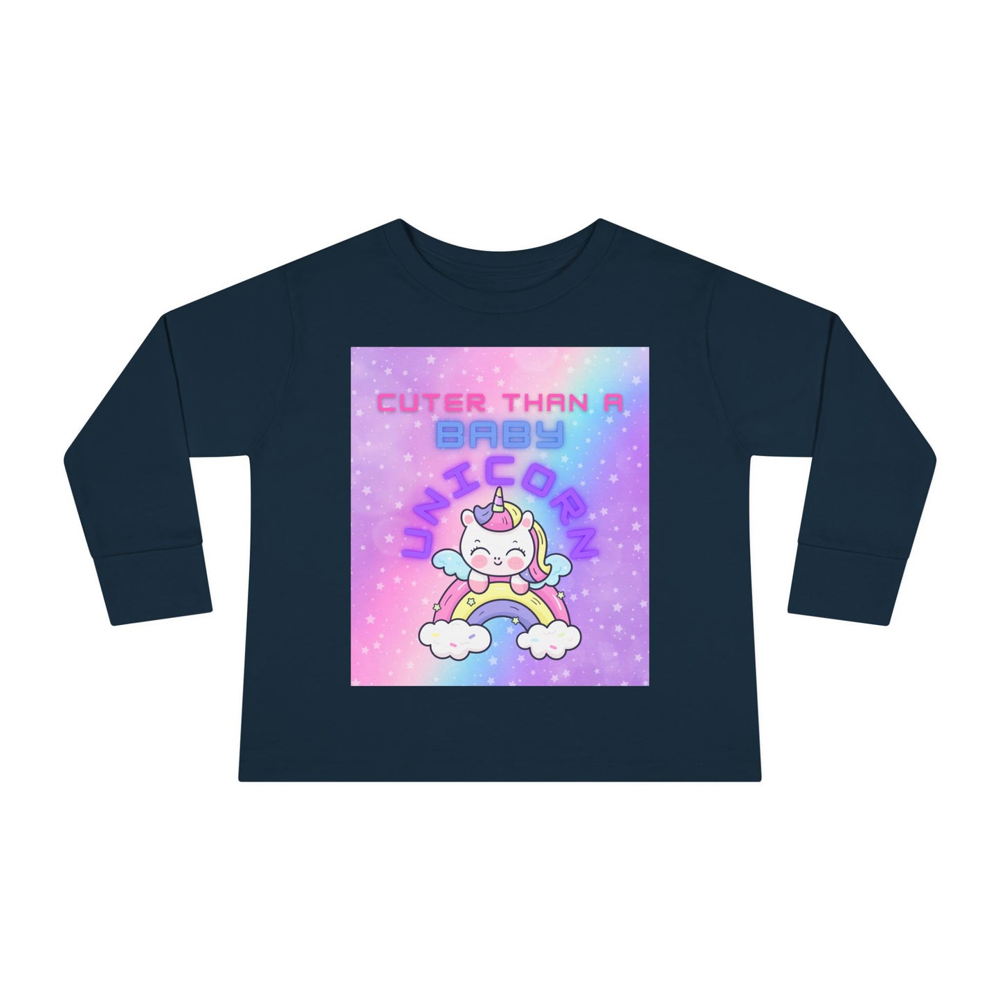 Cuter Than a Unicorn Toddler Long Sleeve Tee, Cute Birthday Gifts for Toddlers,