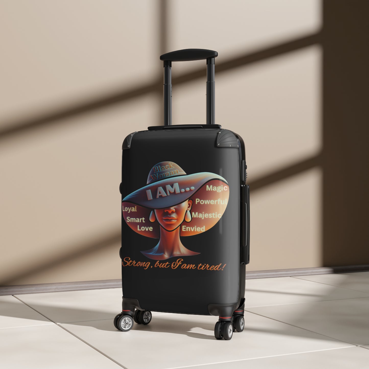 Black Girl Magic Suitcase, Afrocentric Suitcase, Black Woman Suitcase, Custom Suitcase for Anyone, Unisex Custom Design Suitcase